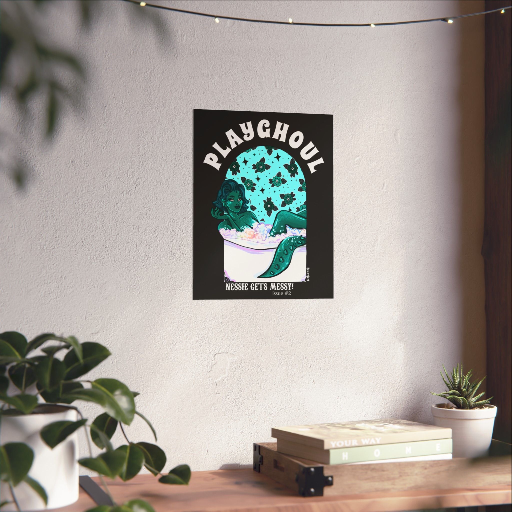 Loch Ness Monster PLAYGHOUL vertical matte poster
