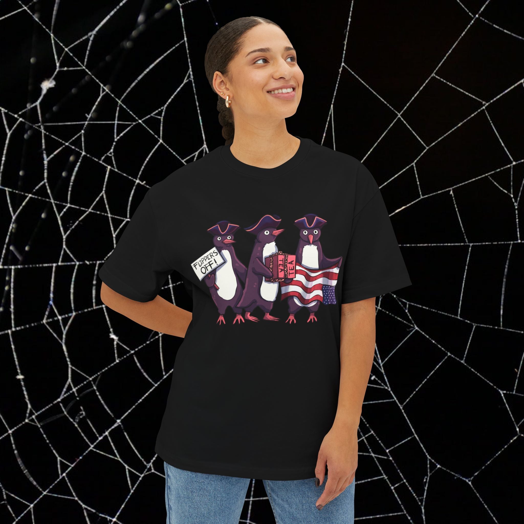 Penguin Protest - Unisex Relaxed Boxy Tee