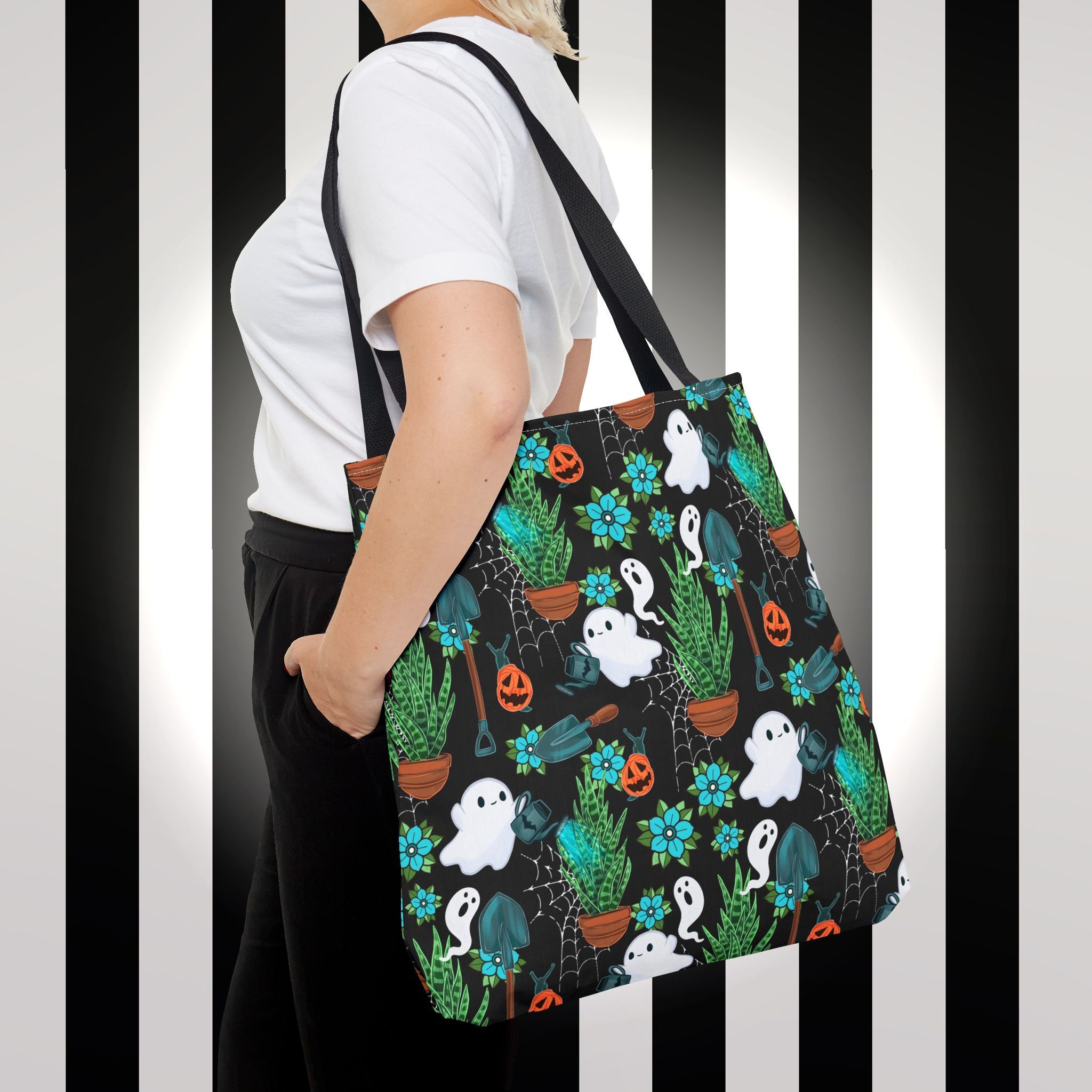 Haunted Garden Tote Bag — Cute Spooky All-Over-Print Reusable Shopper