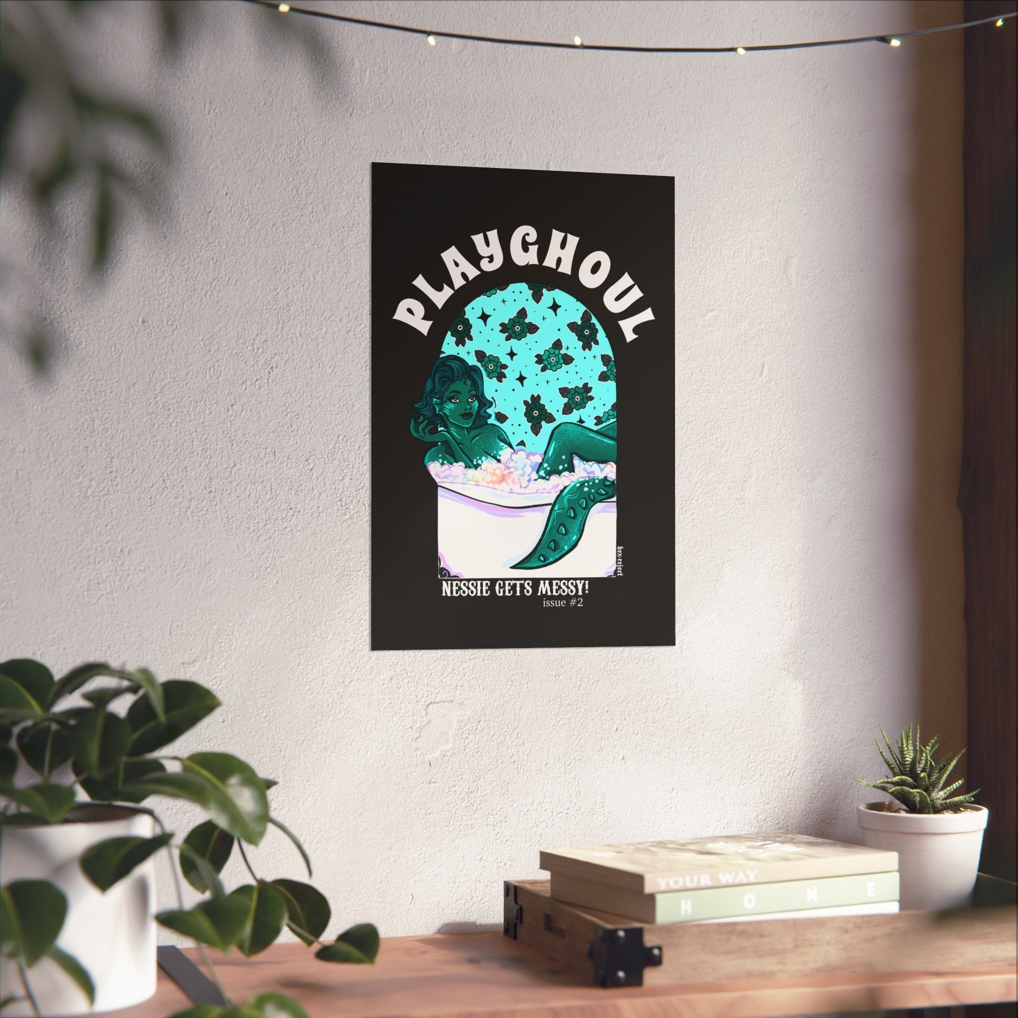 Loch Ness Monster PLAYGHOUL vertical matte poster
