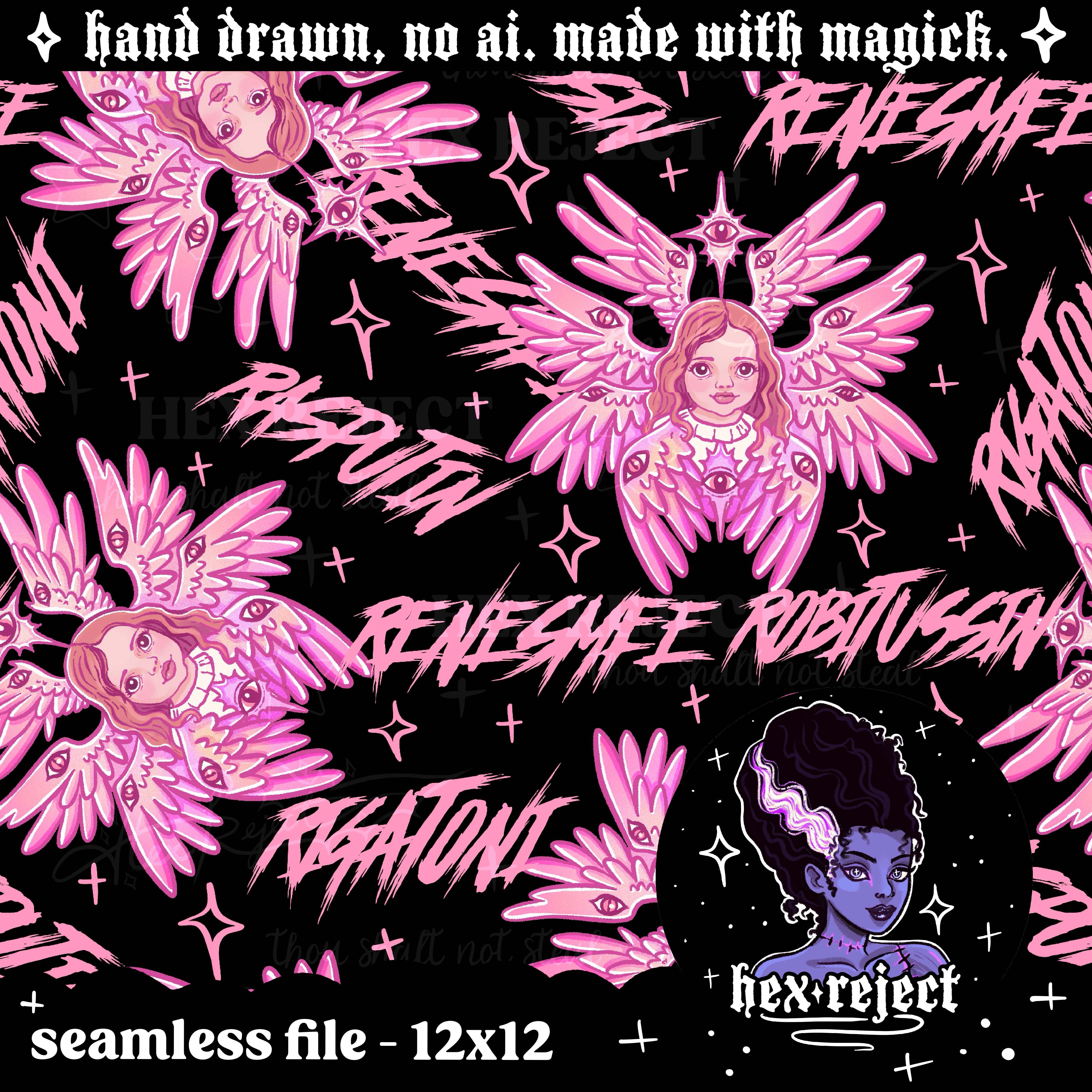 Biblically Accurate Renesmee - unhinged - Seamless & PNG files - Hextober 2025