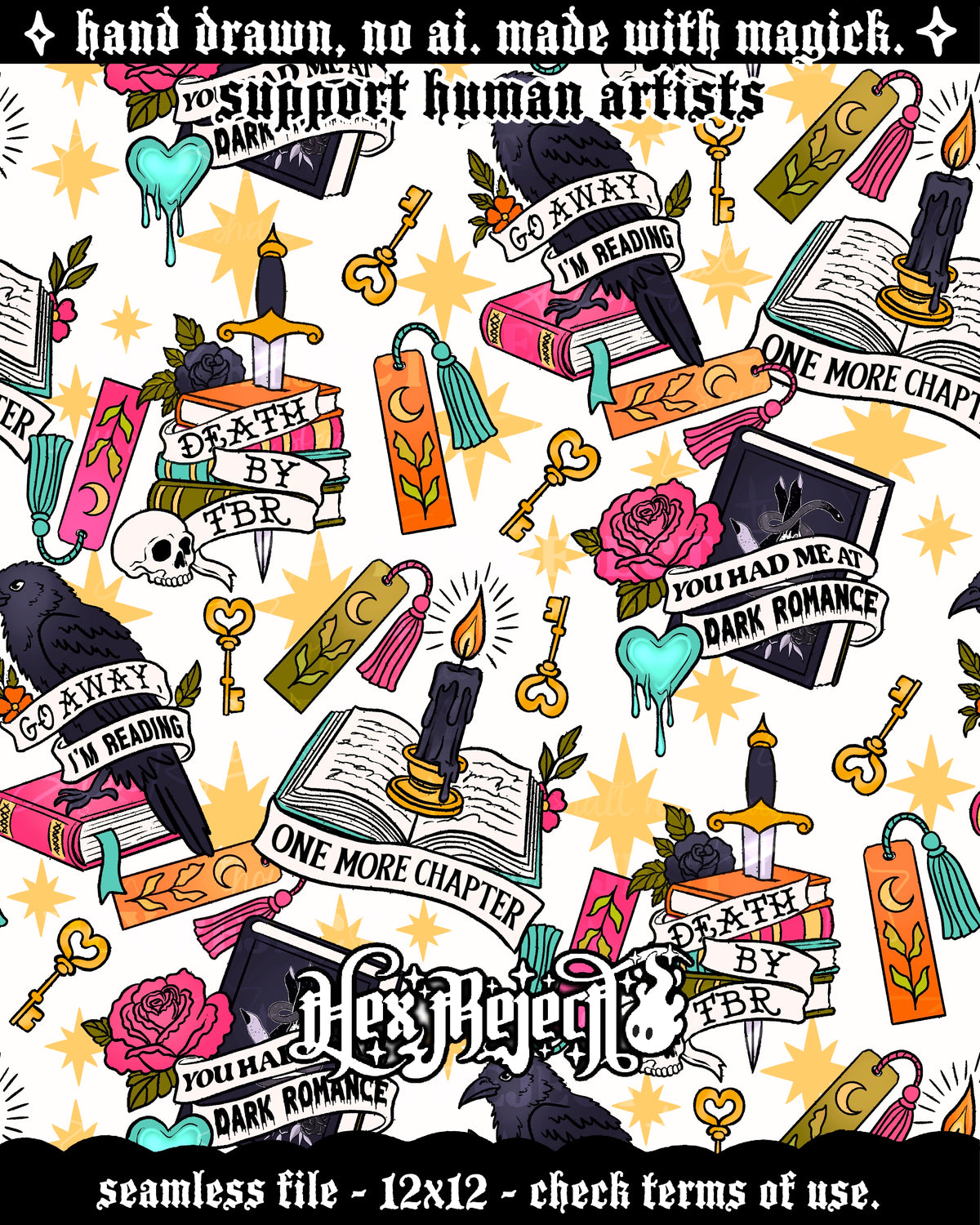 Day Twenty - bookish Tattoo : Hextober - Seamless file