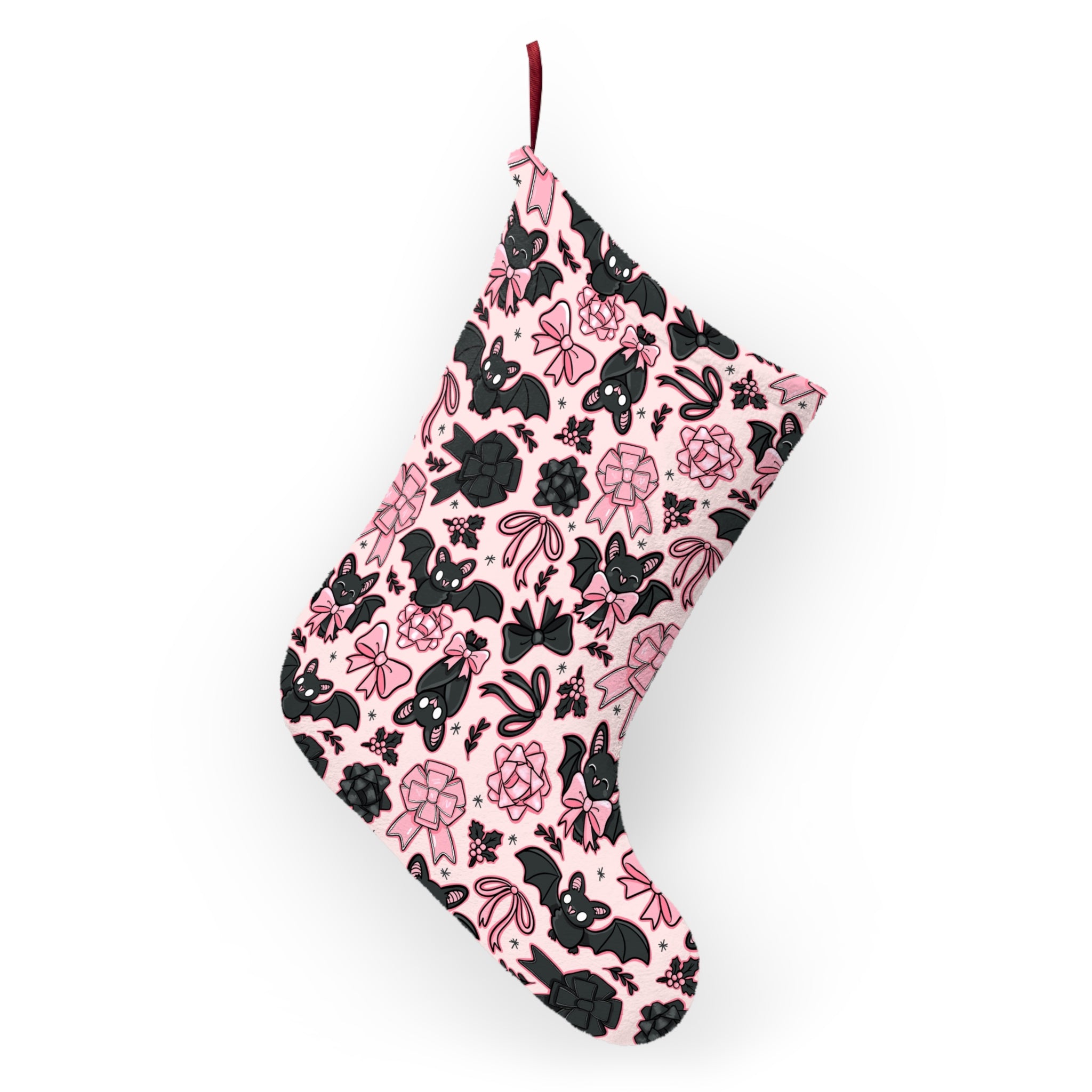 Bats & Bows Stockings | Fun Holiday Decor, Unique Gift, Christmas Party Accessories, Advent Calendar, Kids' Joy
