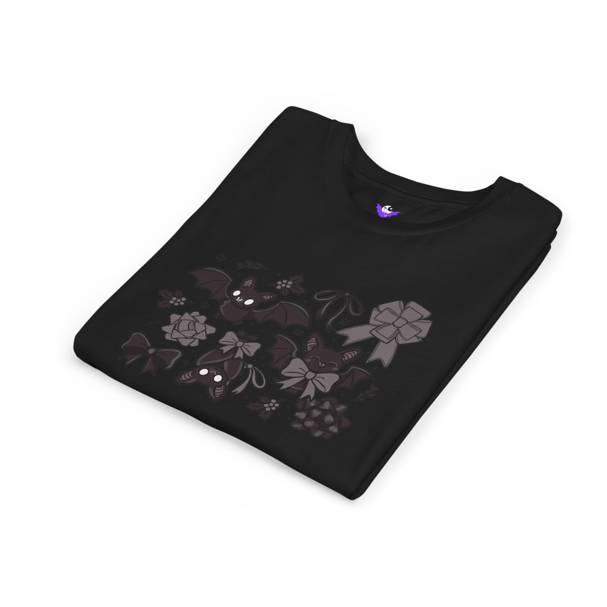 Monochrome Bats & Bows Youth Short Sleeve Tee
