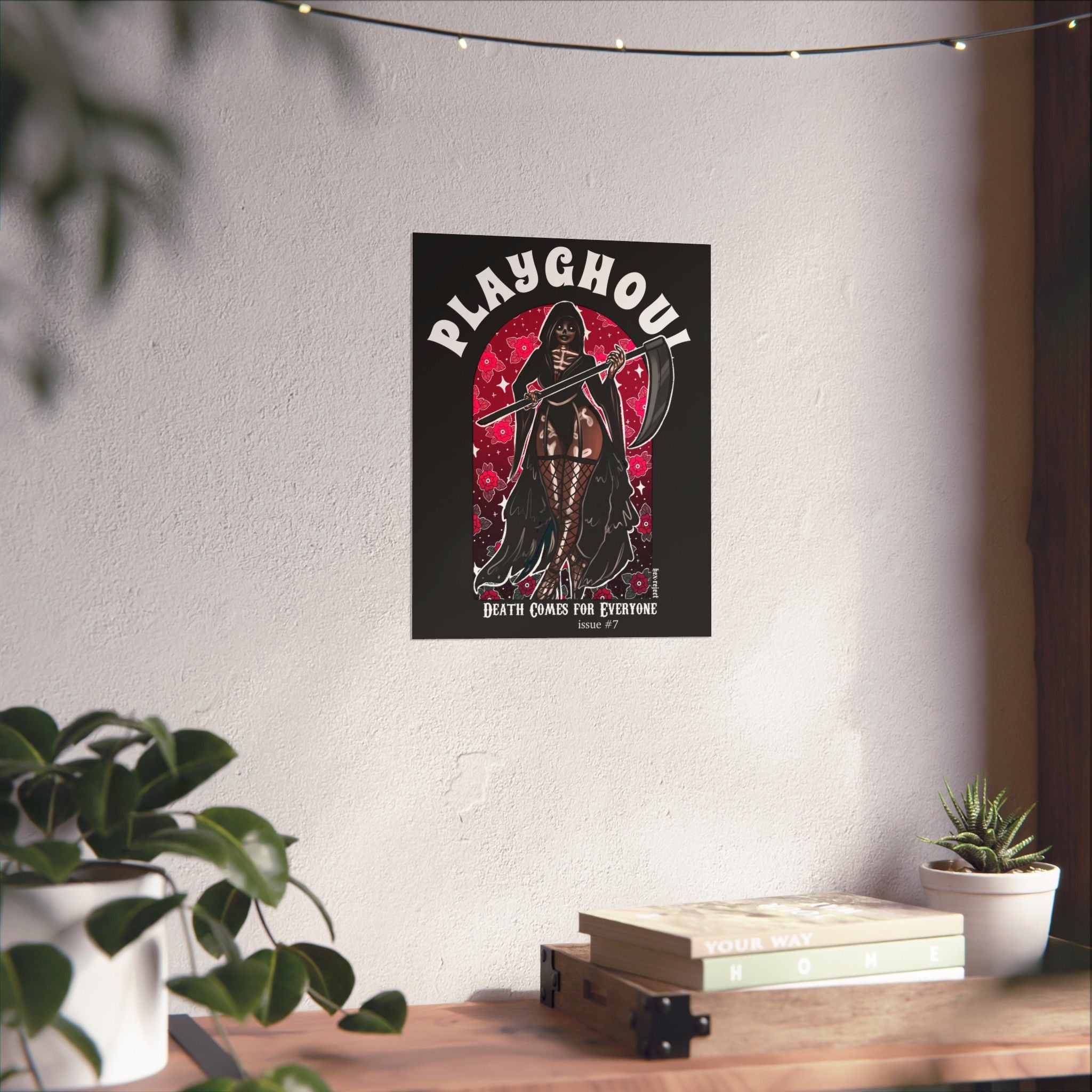 Grim Reaper PLAYGHOUL vertical matte poster
