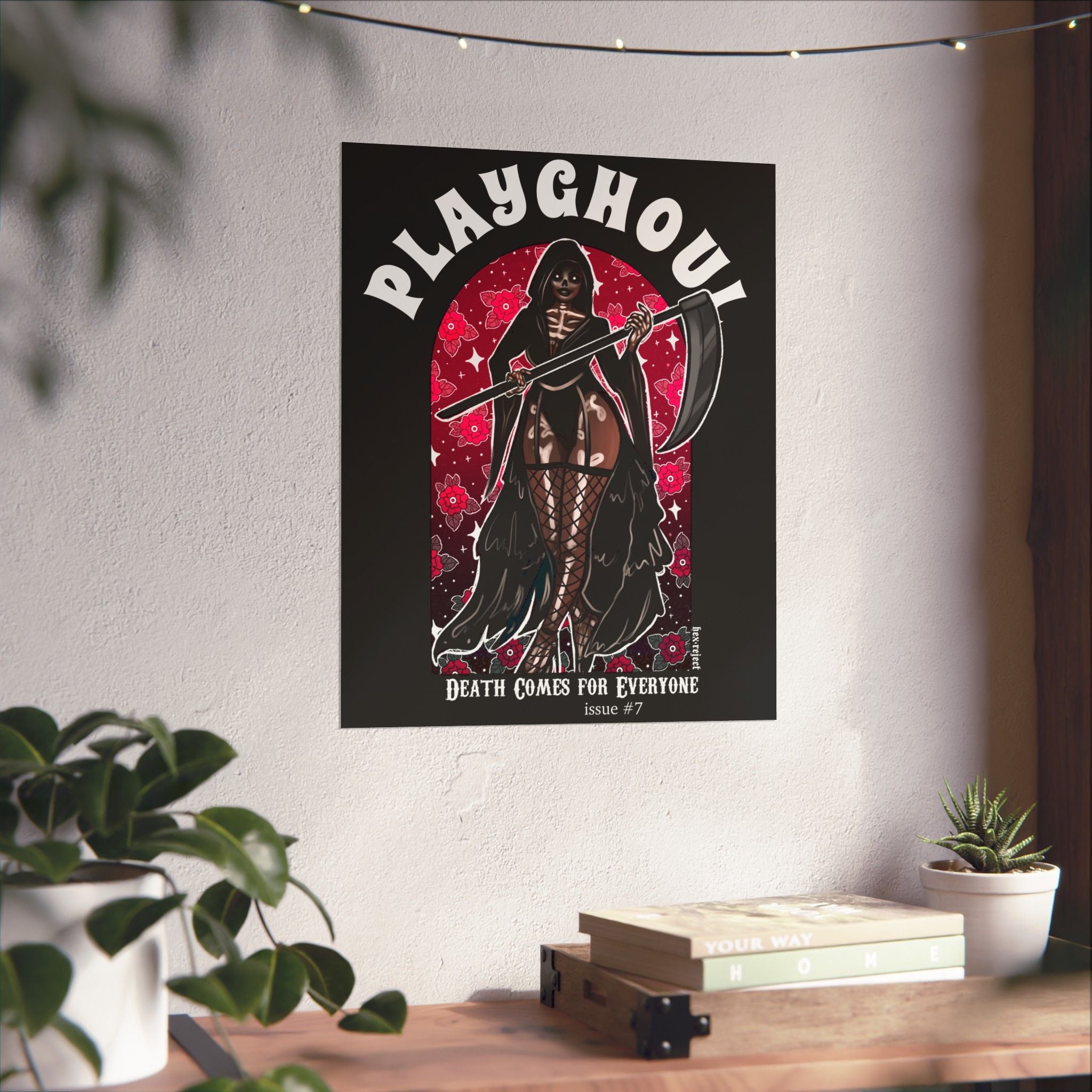 Grim Reaper PLAYGHOUL vertical matte poster