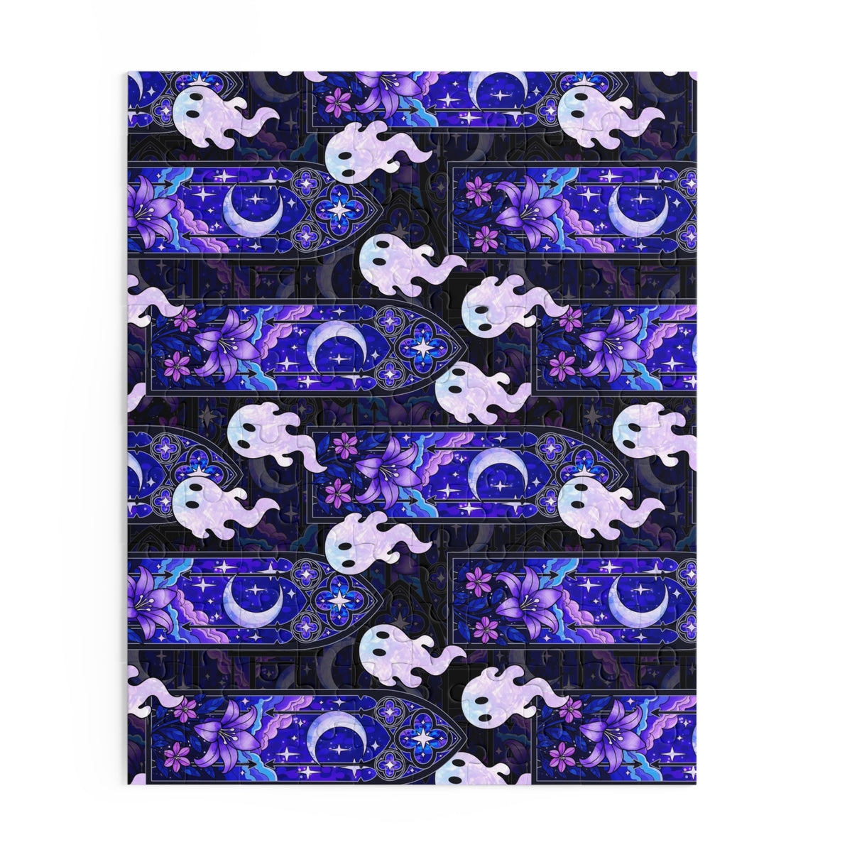 Hex Sprite Puzzle — Moonlit Stained-Glass Pattern (120/252/500-Piece)