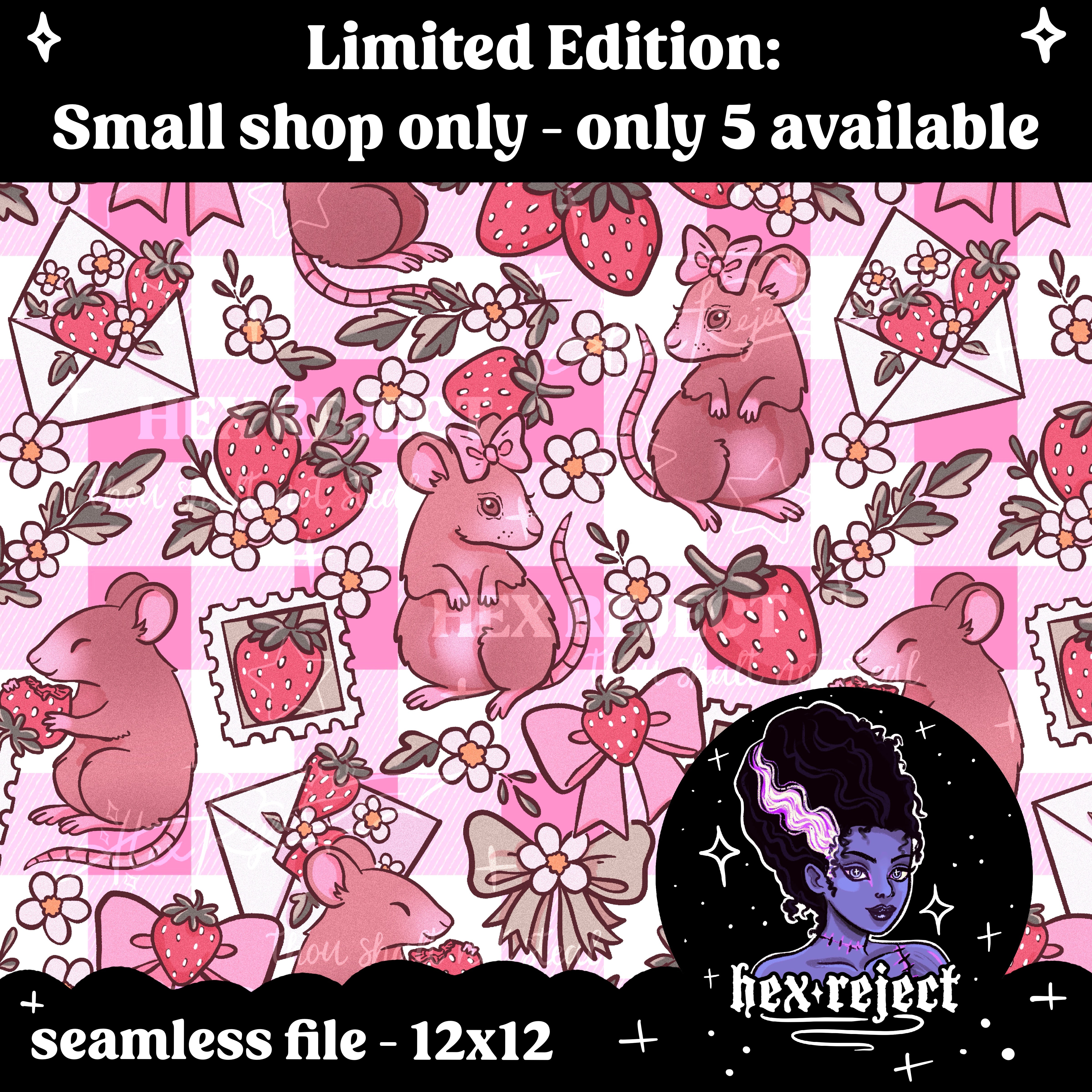 Coquette Rodents - Seamless & PNG files - Hextober 2025