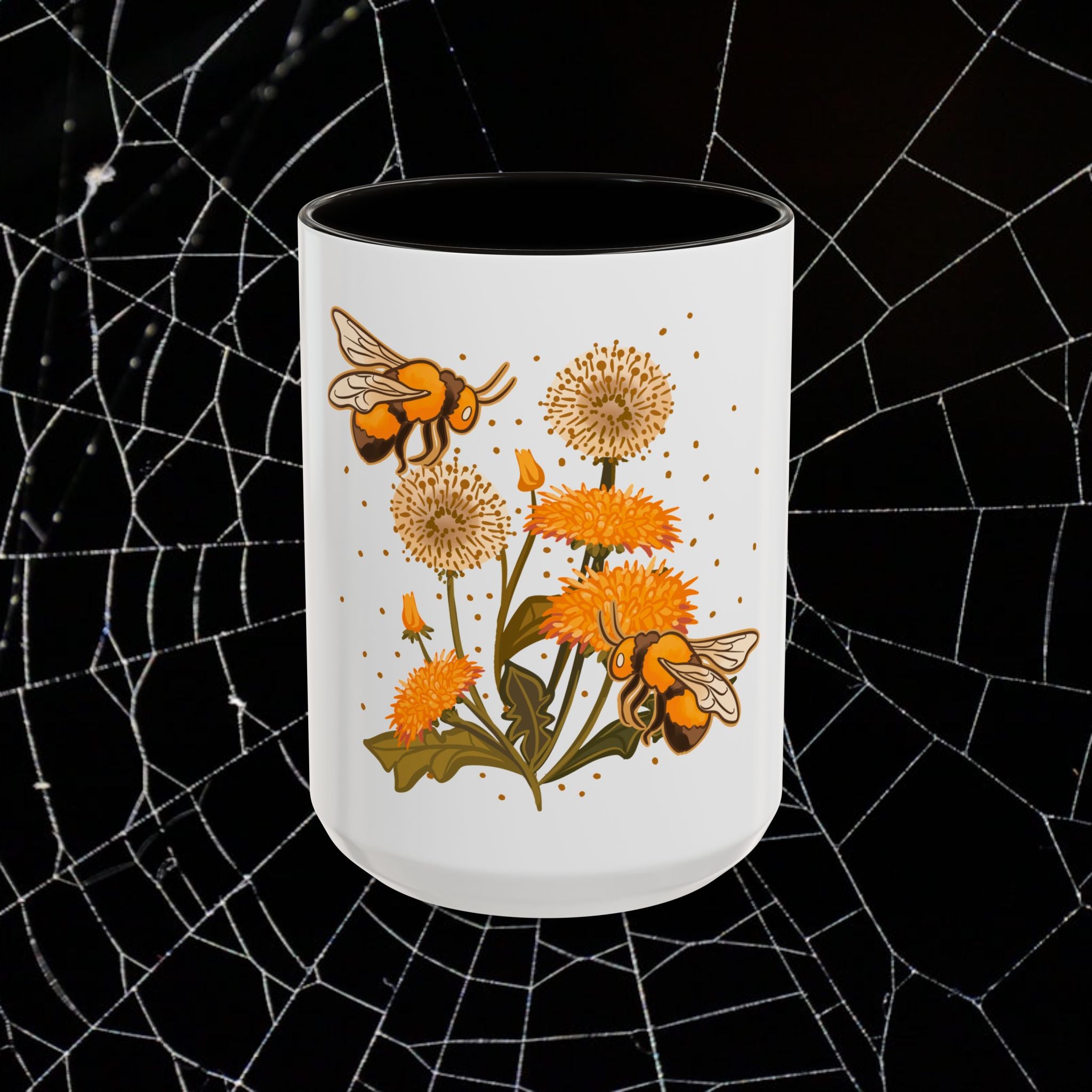 Beewitched Coffee Mug - 11oz & 15oz, Whimsical Floral Design for Nature Lovers