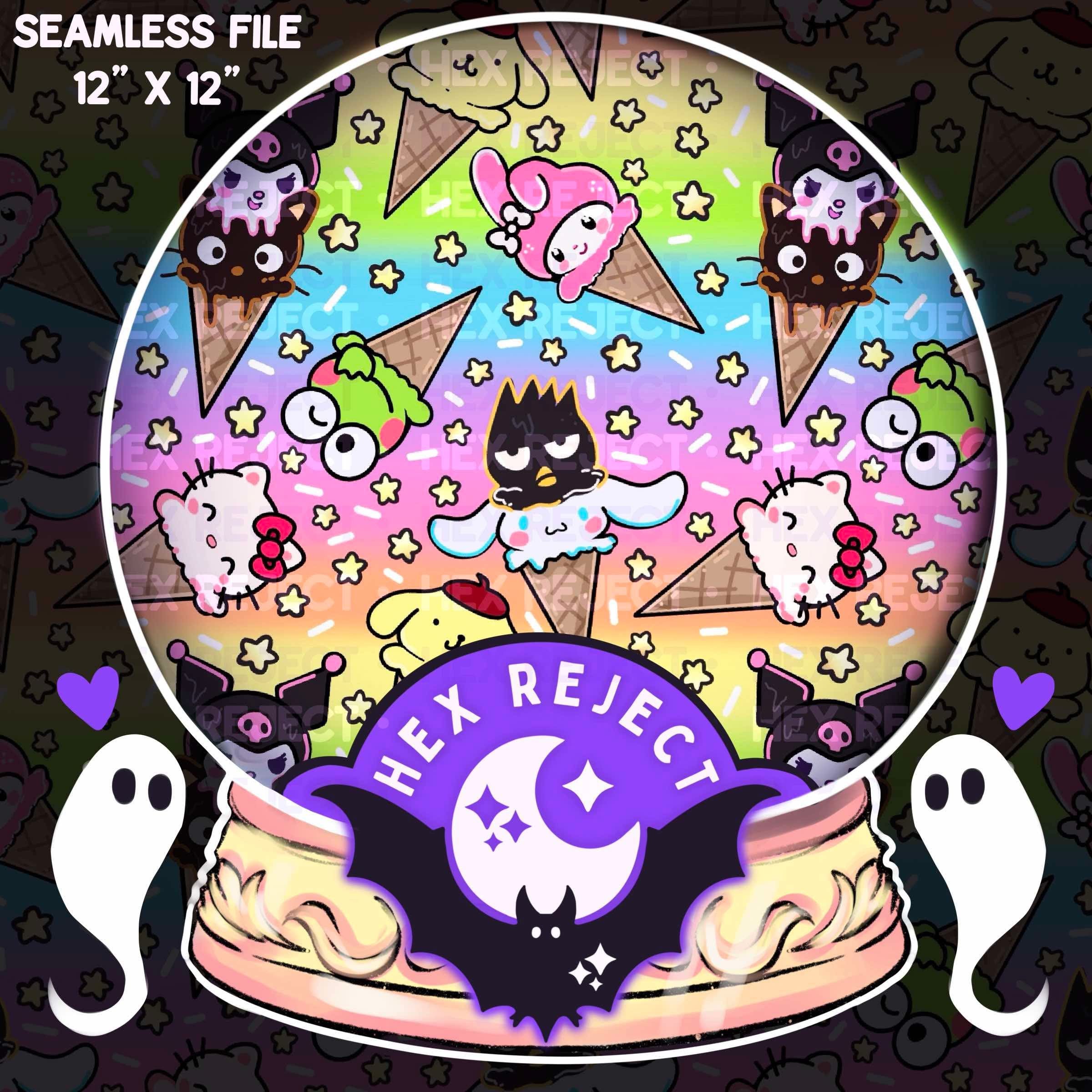 Kitty ice cream cones - seamless or png file