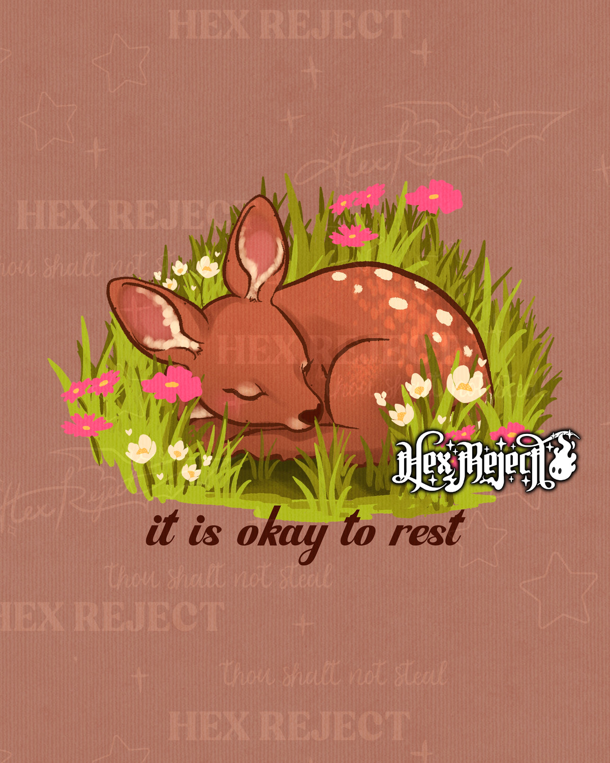 Day Nine - Bloom (floral fawn / deer) : Hextober - Sub file