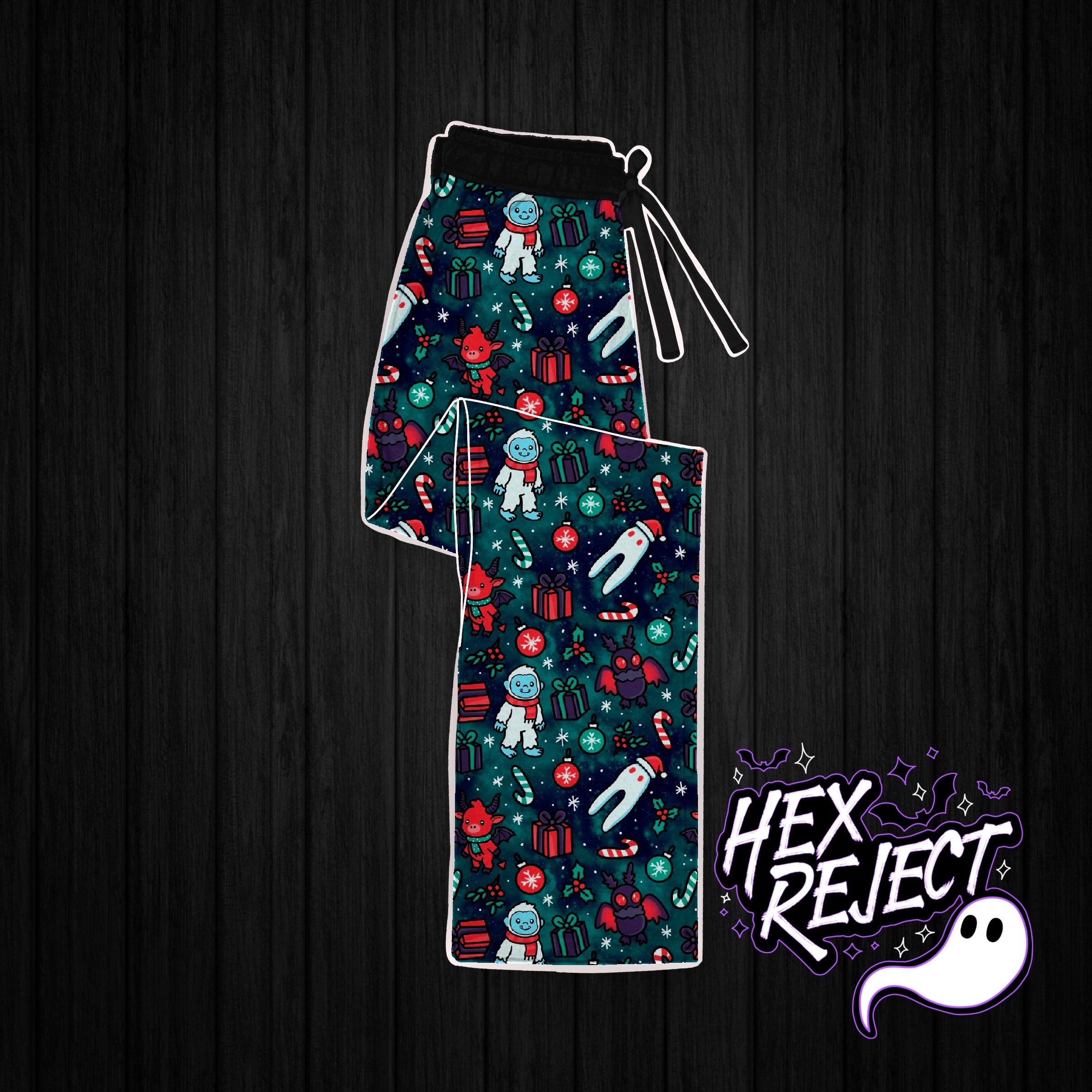 Merry cryptid relaxed joggers - full print / preorder *arrives by early Nov*
