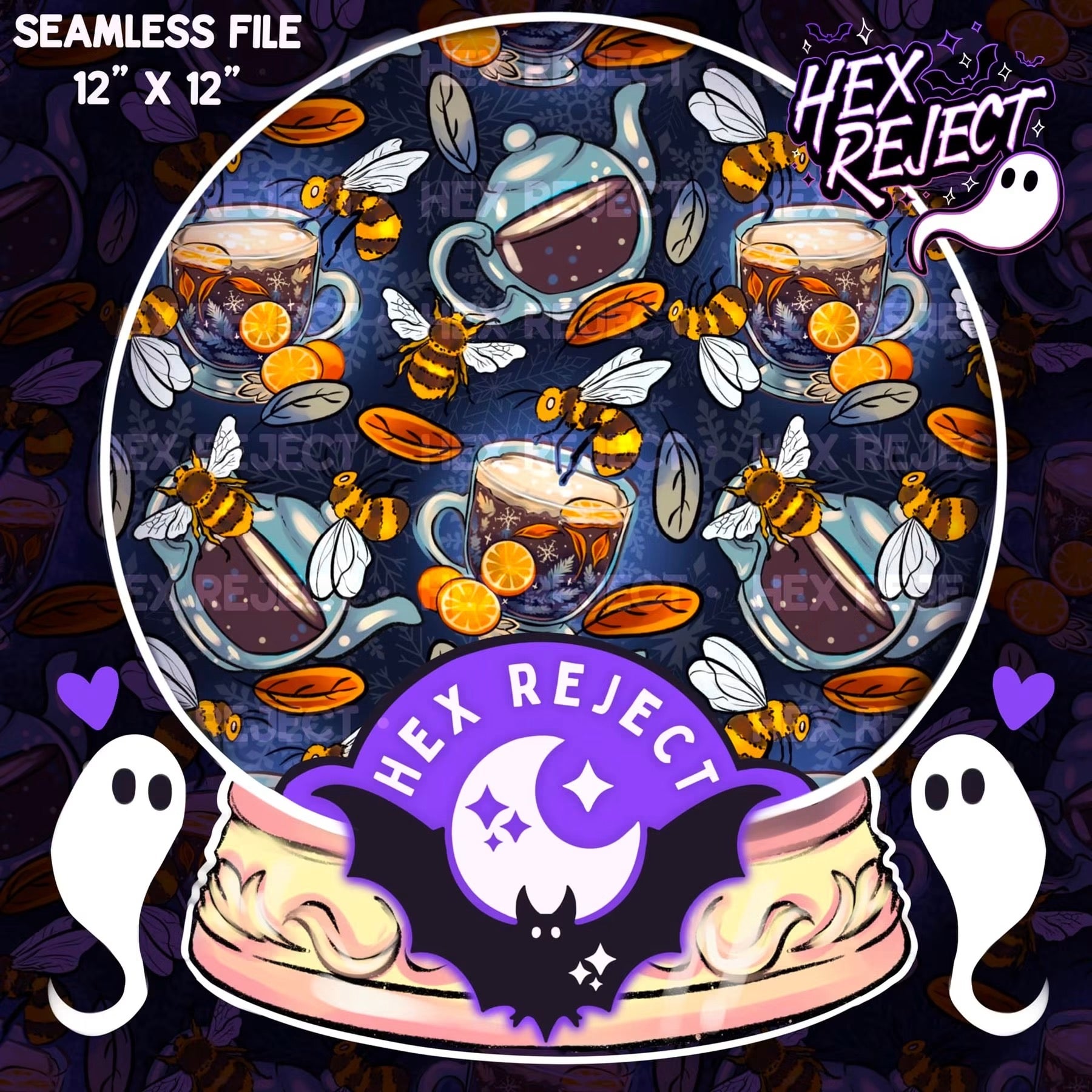 Winter Bees & Teas - Seamless file