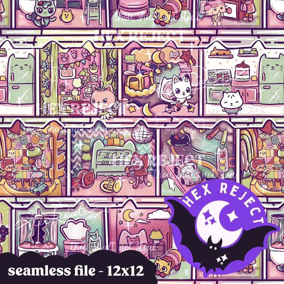 Cat Dollhouse - Seamless file