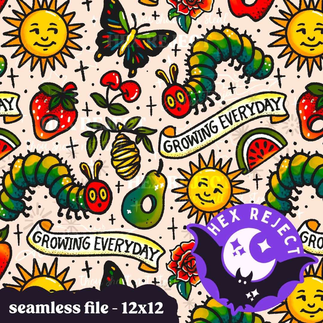 Tattoo Caterpillar - Seamless file