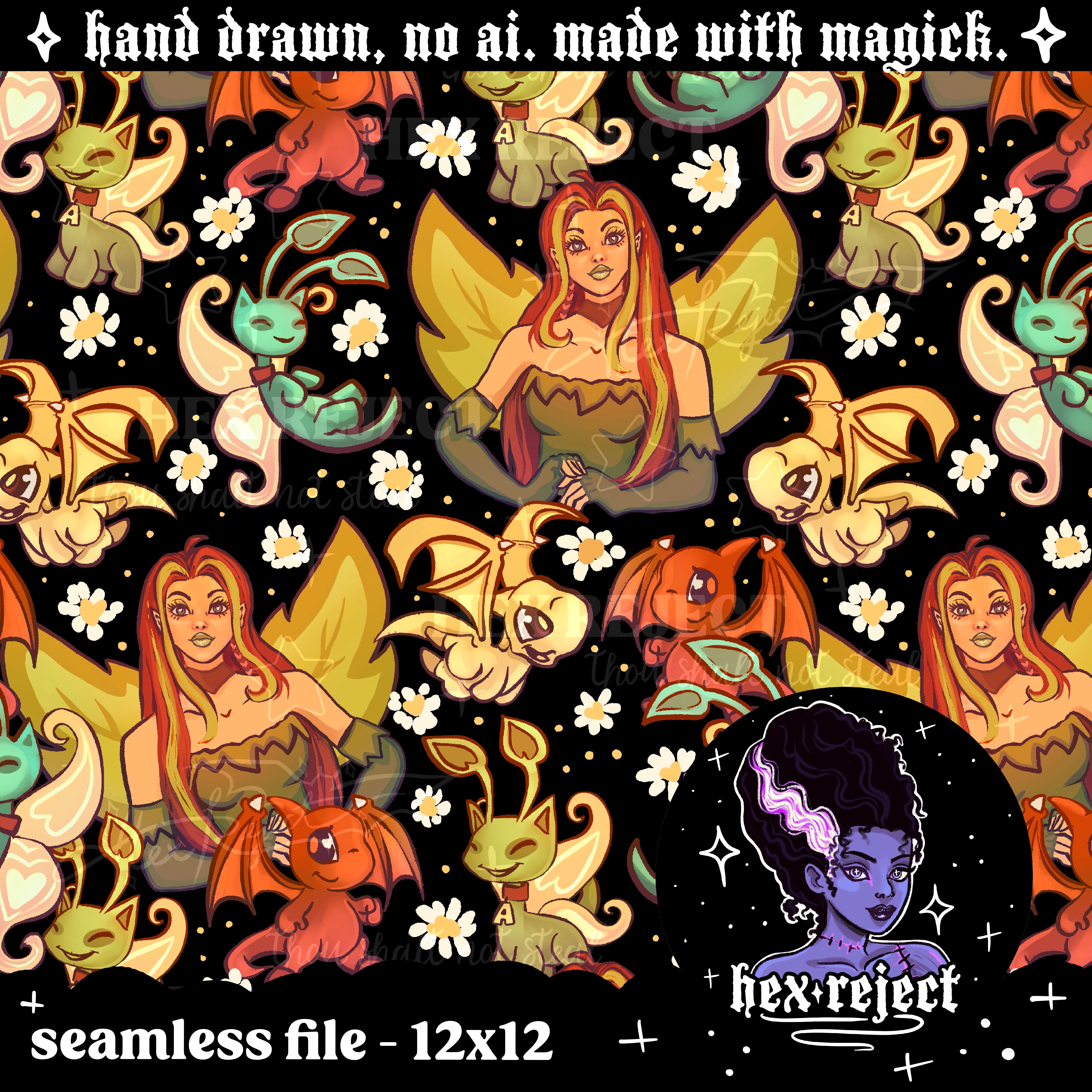 Fae - Seamless & png file - 14 days of yuck