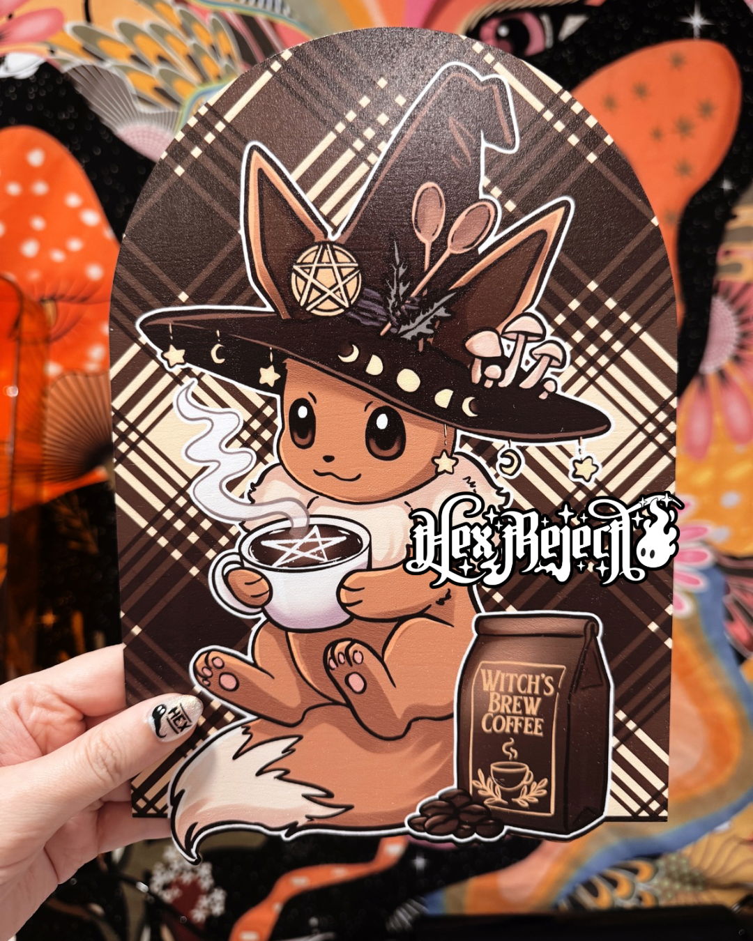 Kitchen Witch - Wooden Wall Hanging Art Print