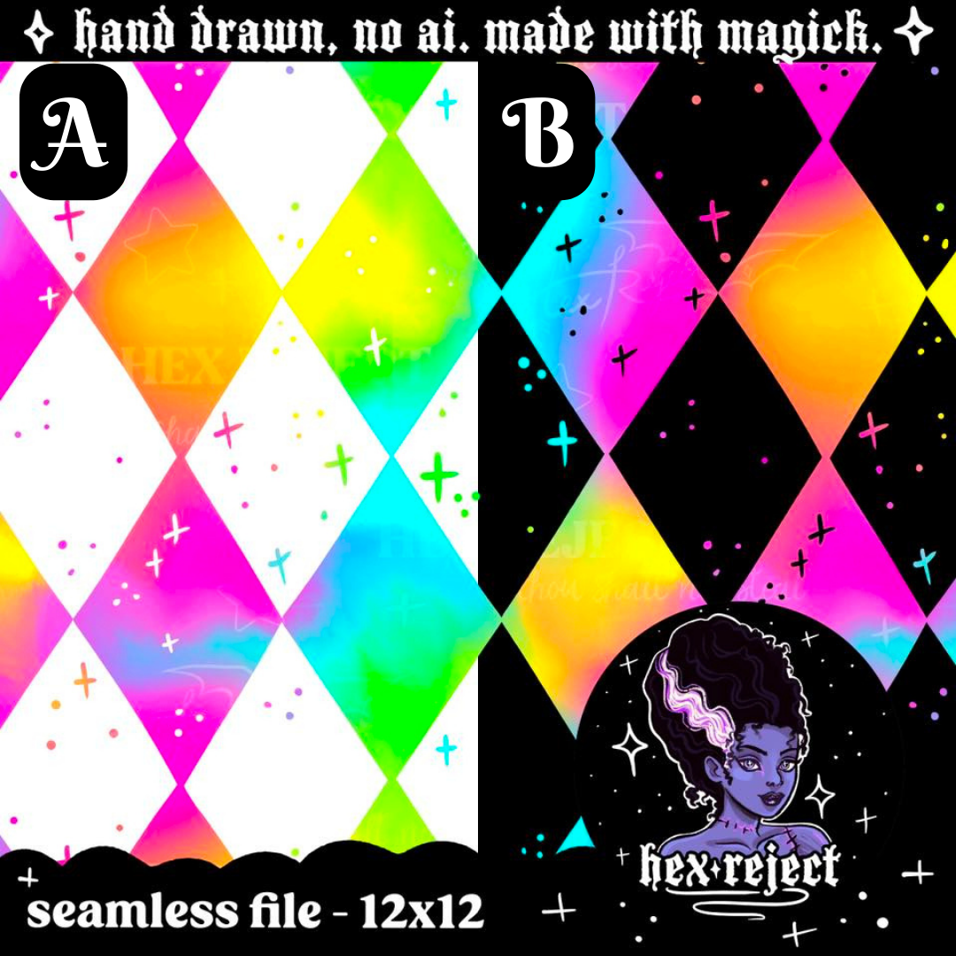 Coord Rainbow Circus Diamonds - Seamless Files