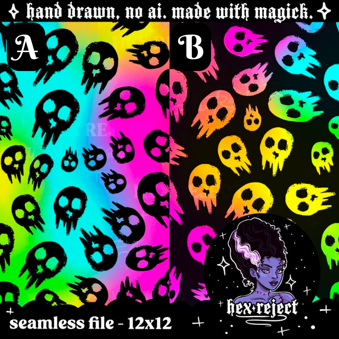 Coord Rainbow Skulls - Seamless Files