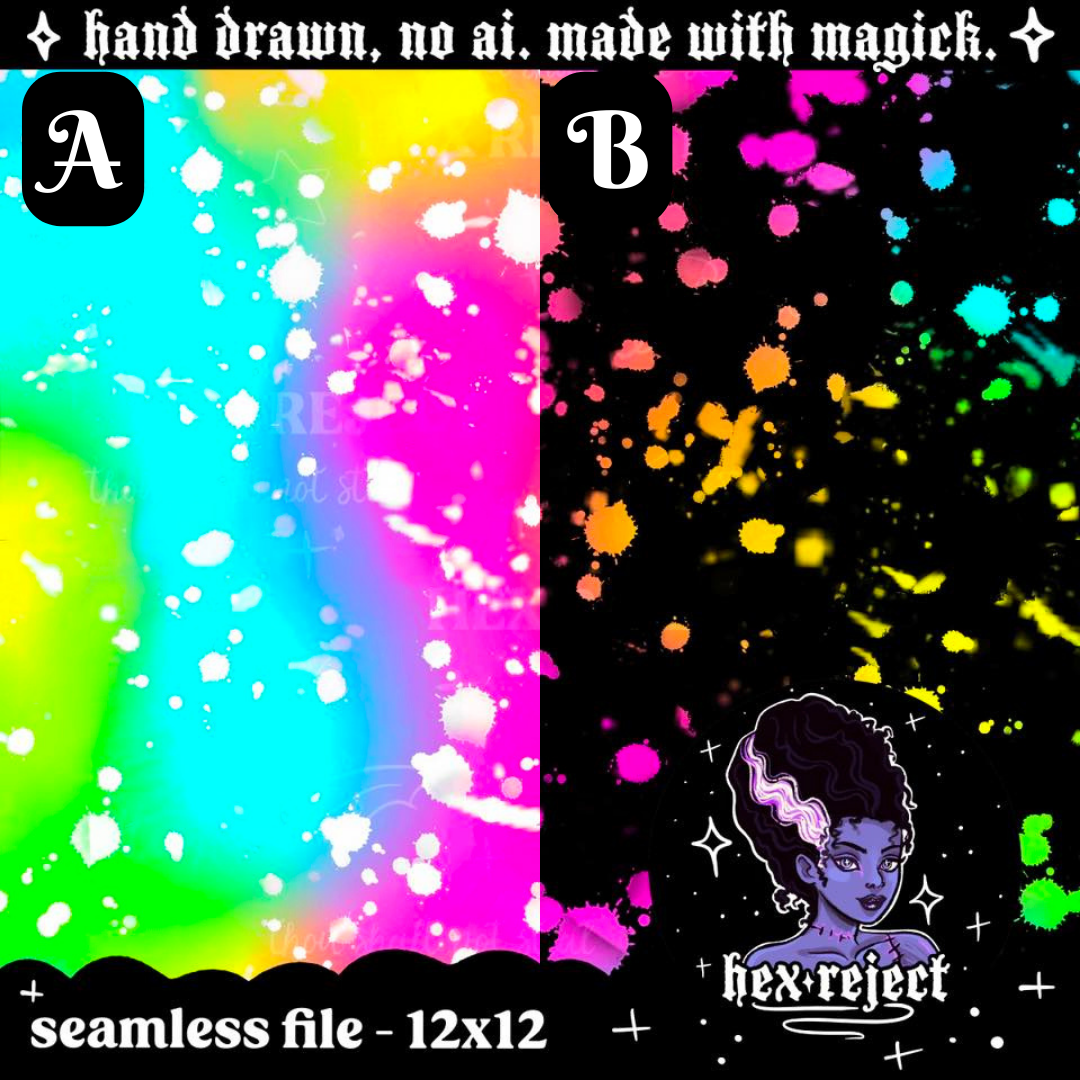 Coord Rainbow Splatter - Seamless Files