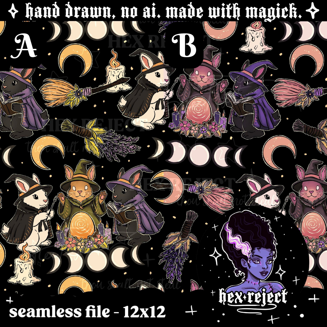 Bunny Witches - Seamless file