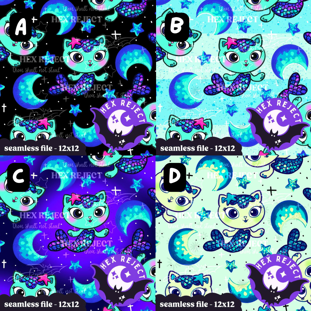 Mermaid Cat - Seamless file