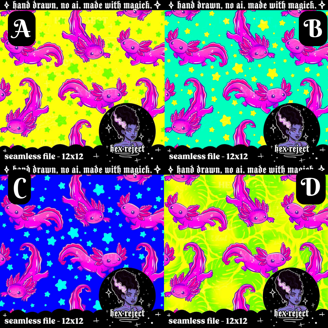 Swim Safe Axolotls - Seamless Files