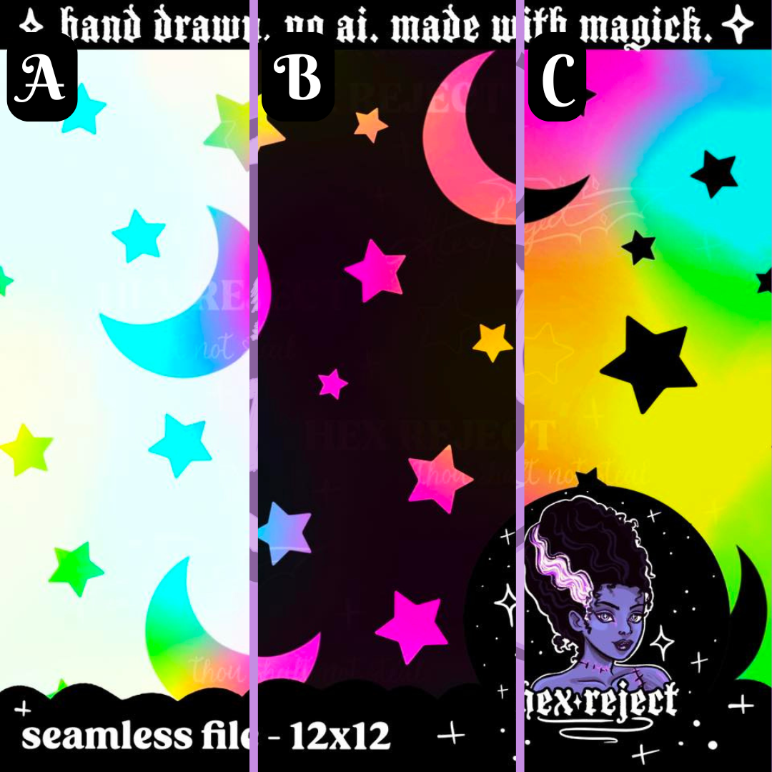 Coord Moon & Stars- Seamless Files