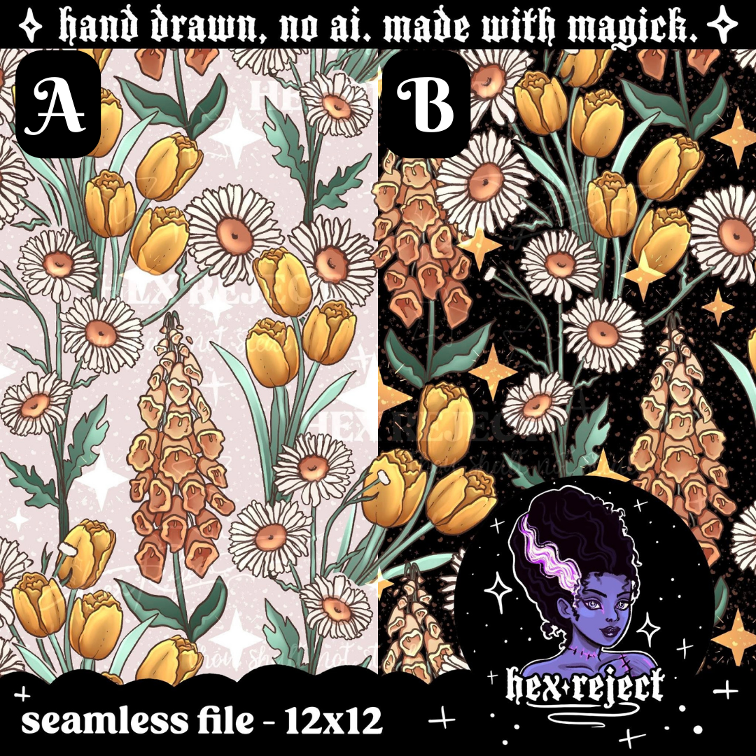 Foxglove Daisy Tulip - Seamless file