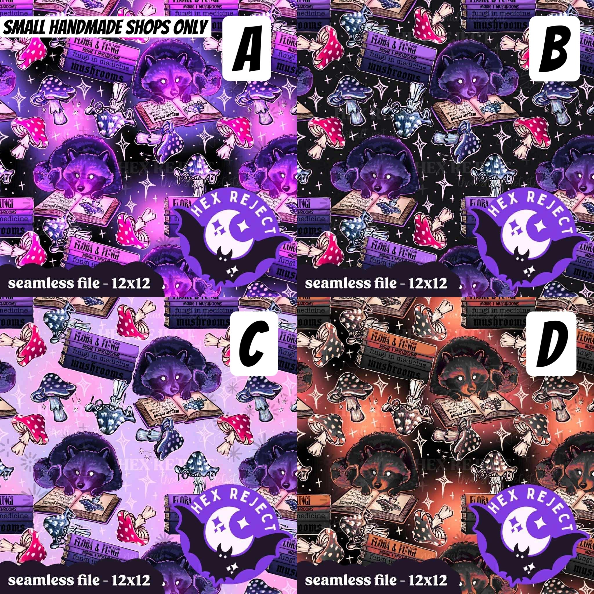 Blind date with a grimoire (vintage mushrooms) - Seamless file