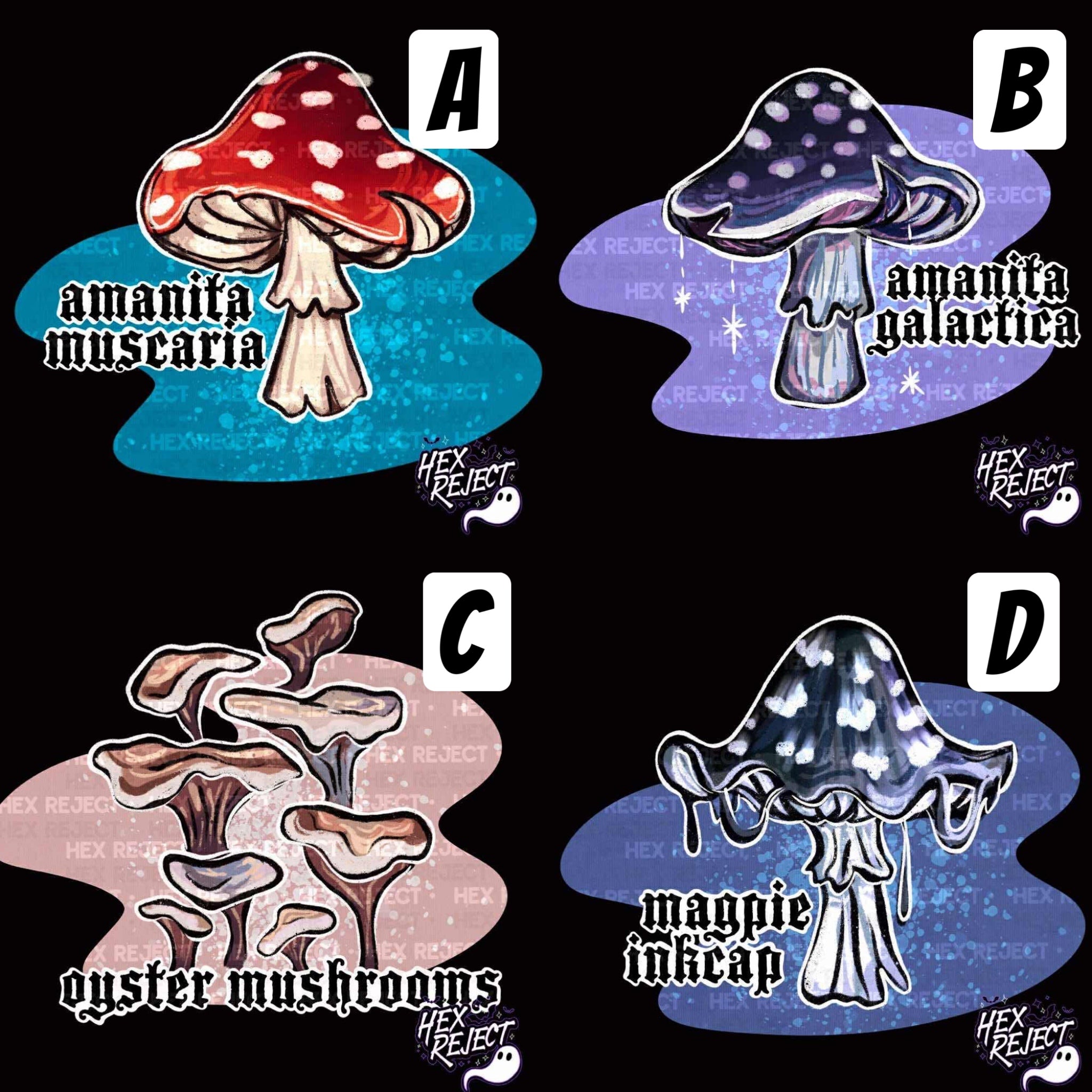 Vintage Mushrooms Grimoire Illustrations - PNG / Sub file