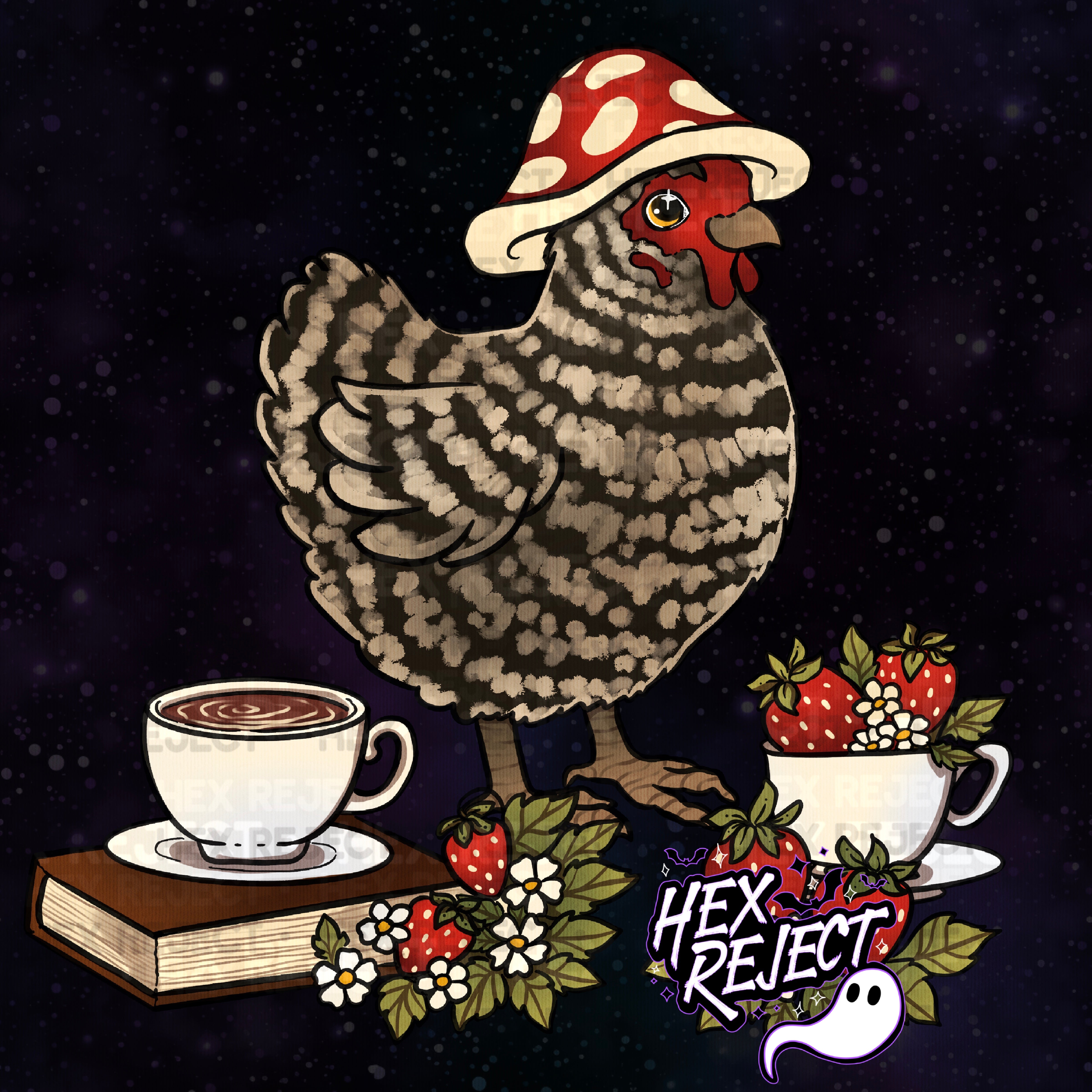 Cottage Chickens - PNG file