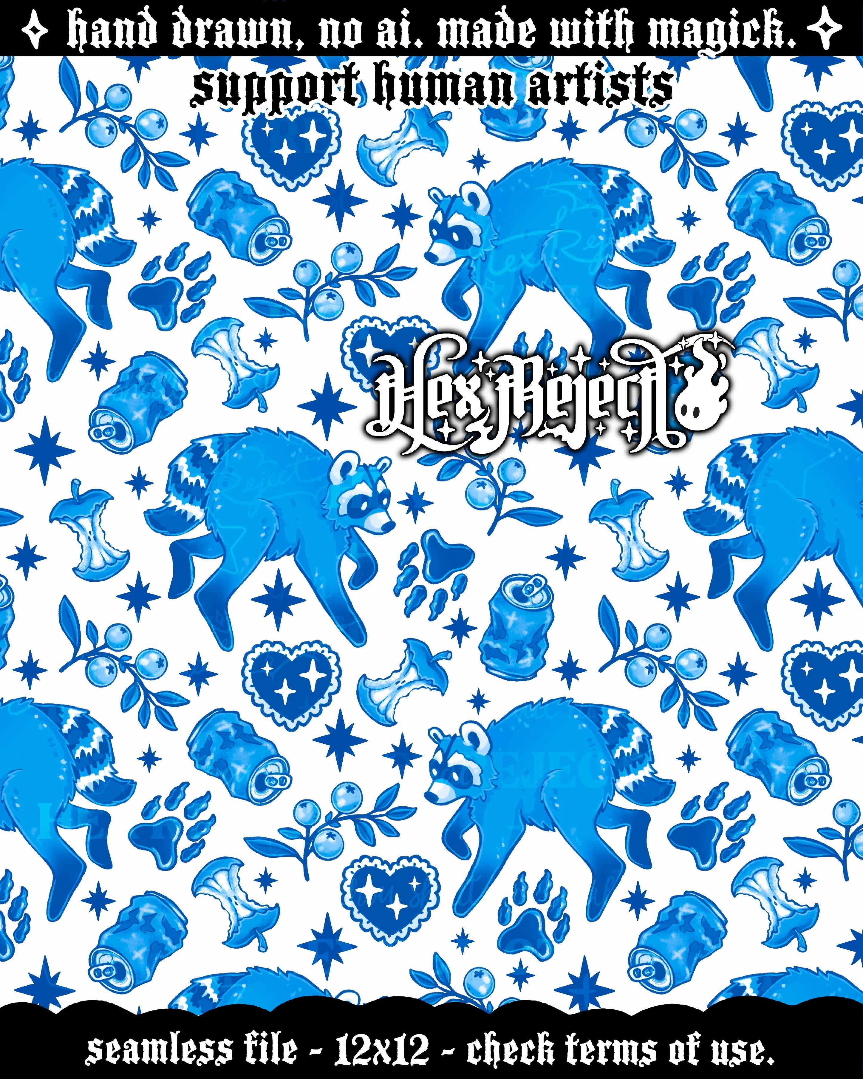 Blue Porcelain Jimothy - Seamless File (small handmade shops only)