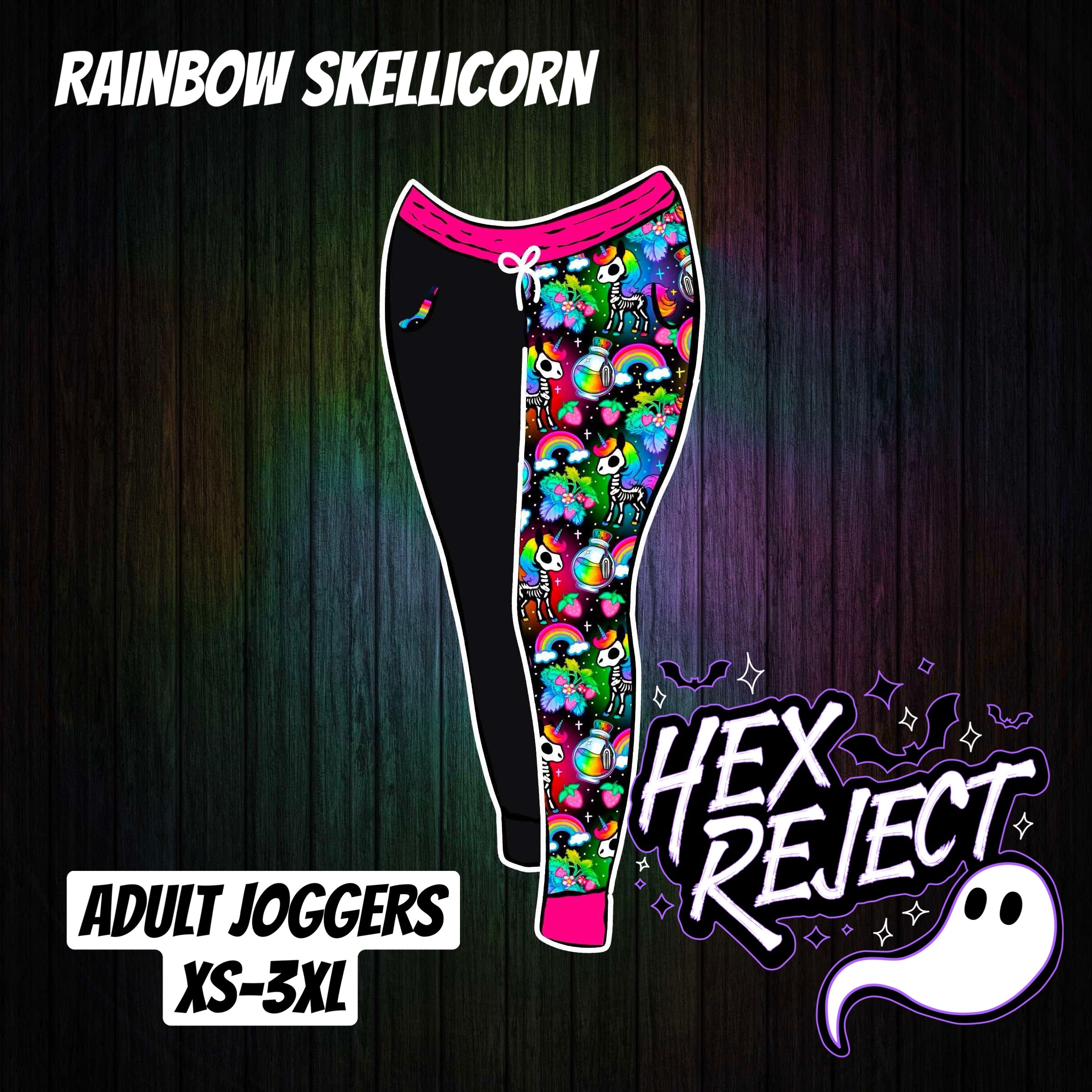 Rainbow Skellicorn “darkside” split joggers