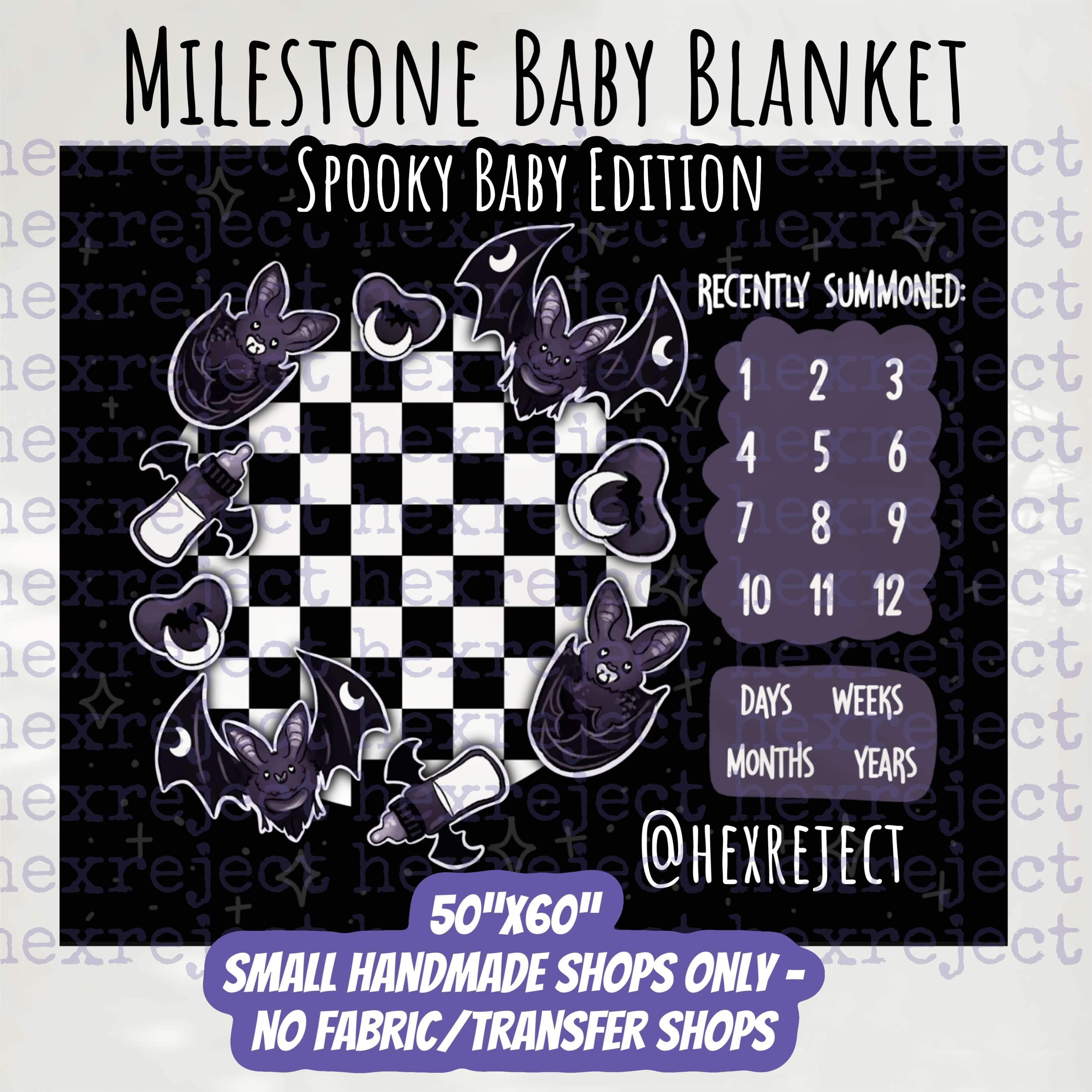 Milestone 50” x 60” Baby Blanket File - Spooky Baby - Small Handmade shops only! No fabric/transfer shops allowed to purchase.
