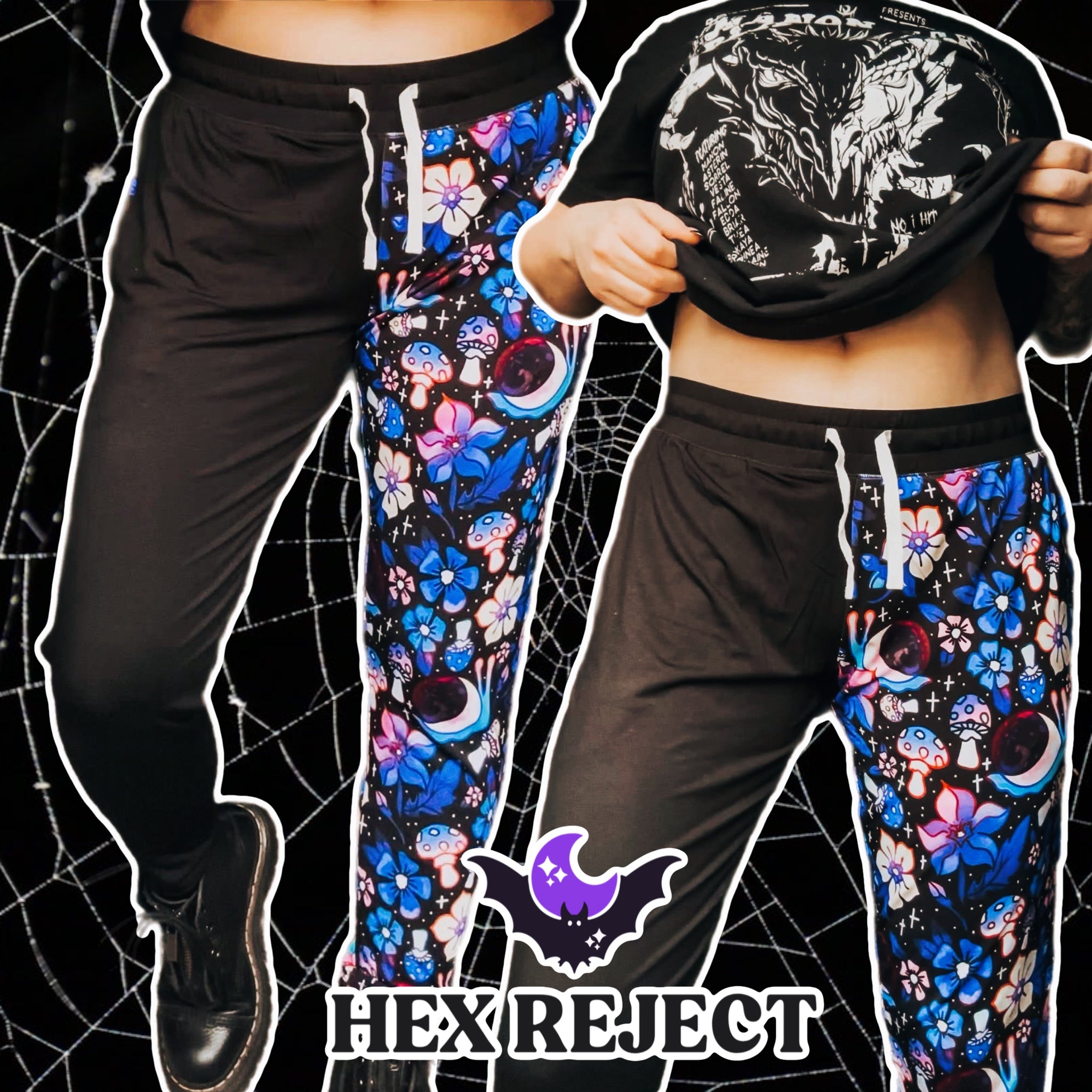 Moonshell Garden “darkside” split joggers