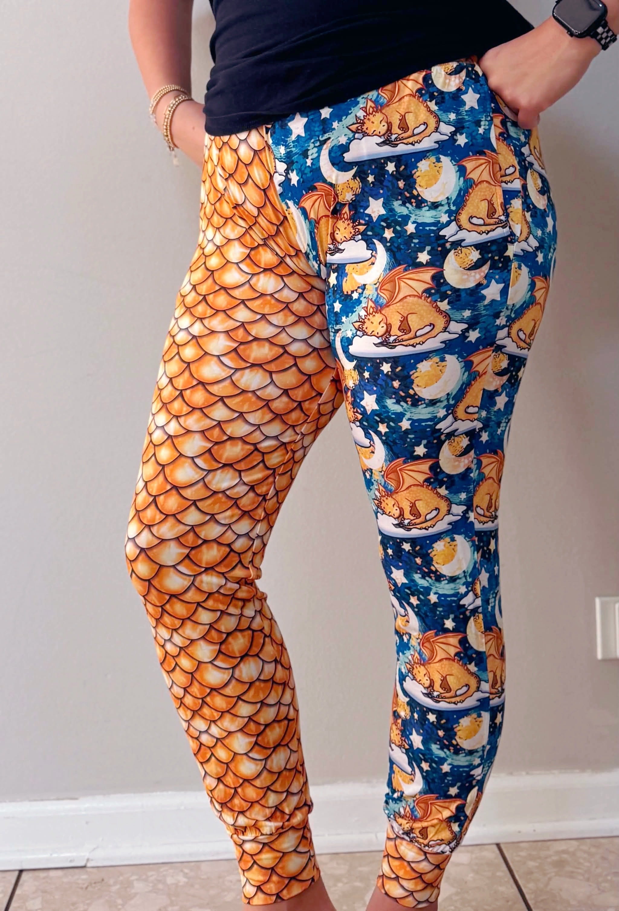 Sleepy Dragon Cuffed Split joggers