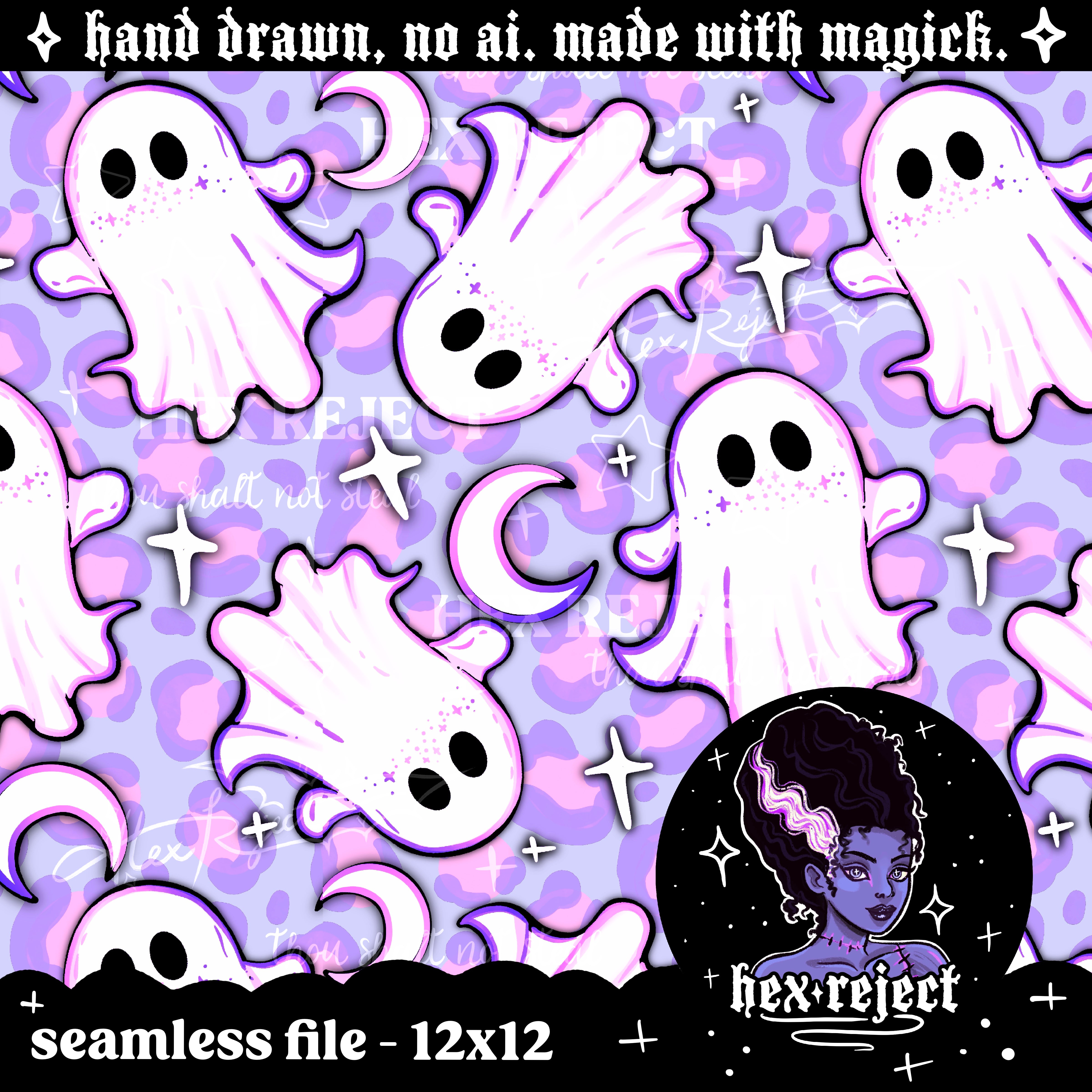 Rainbow Goth Ghosts Revamp - Seamless