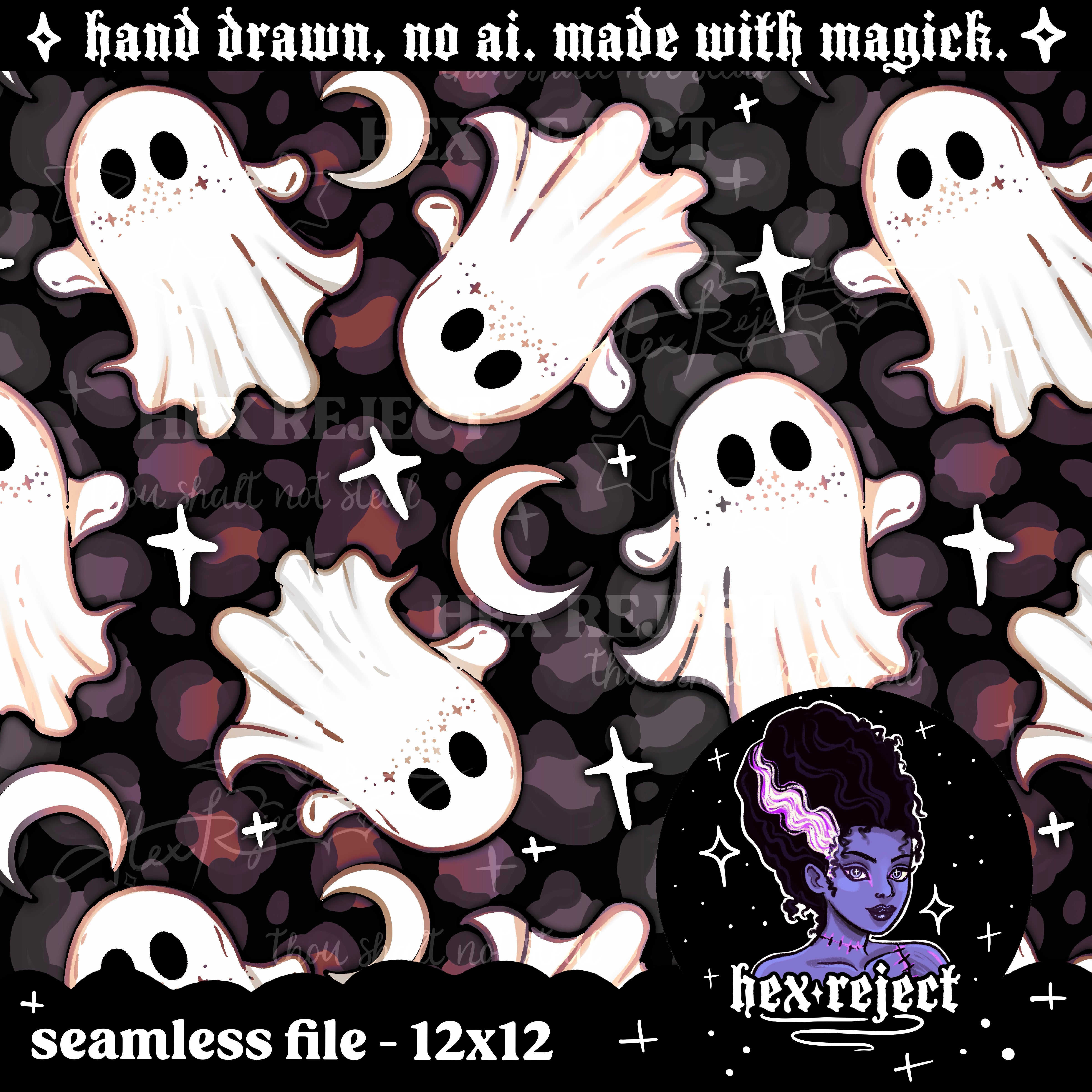 Rainbow Goth Ghosts Revamp - Seamless