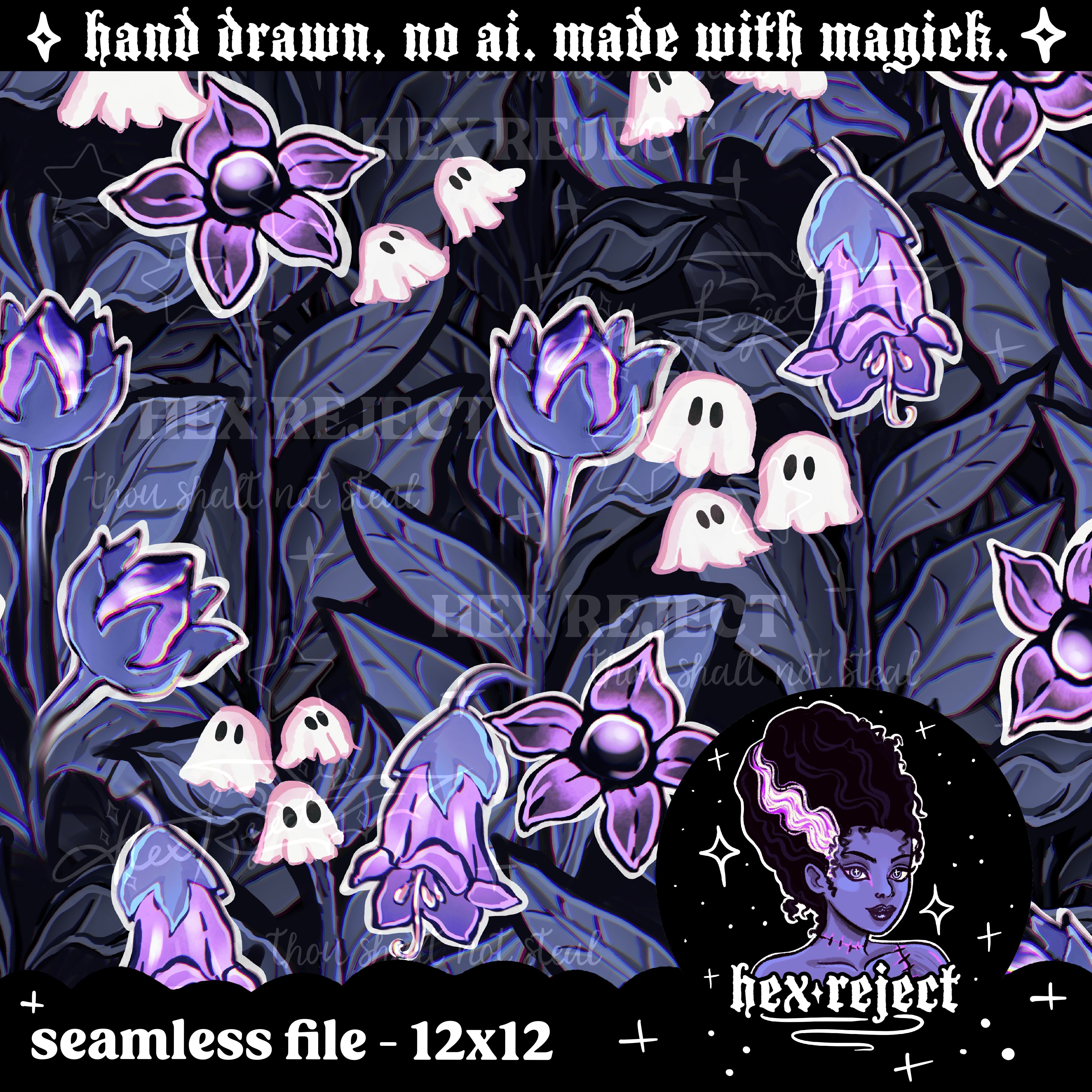 Belladonna - Seamless & PNG files - Hextober 2025