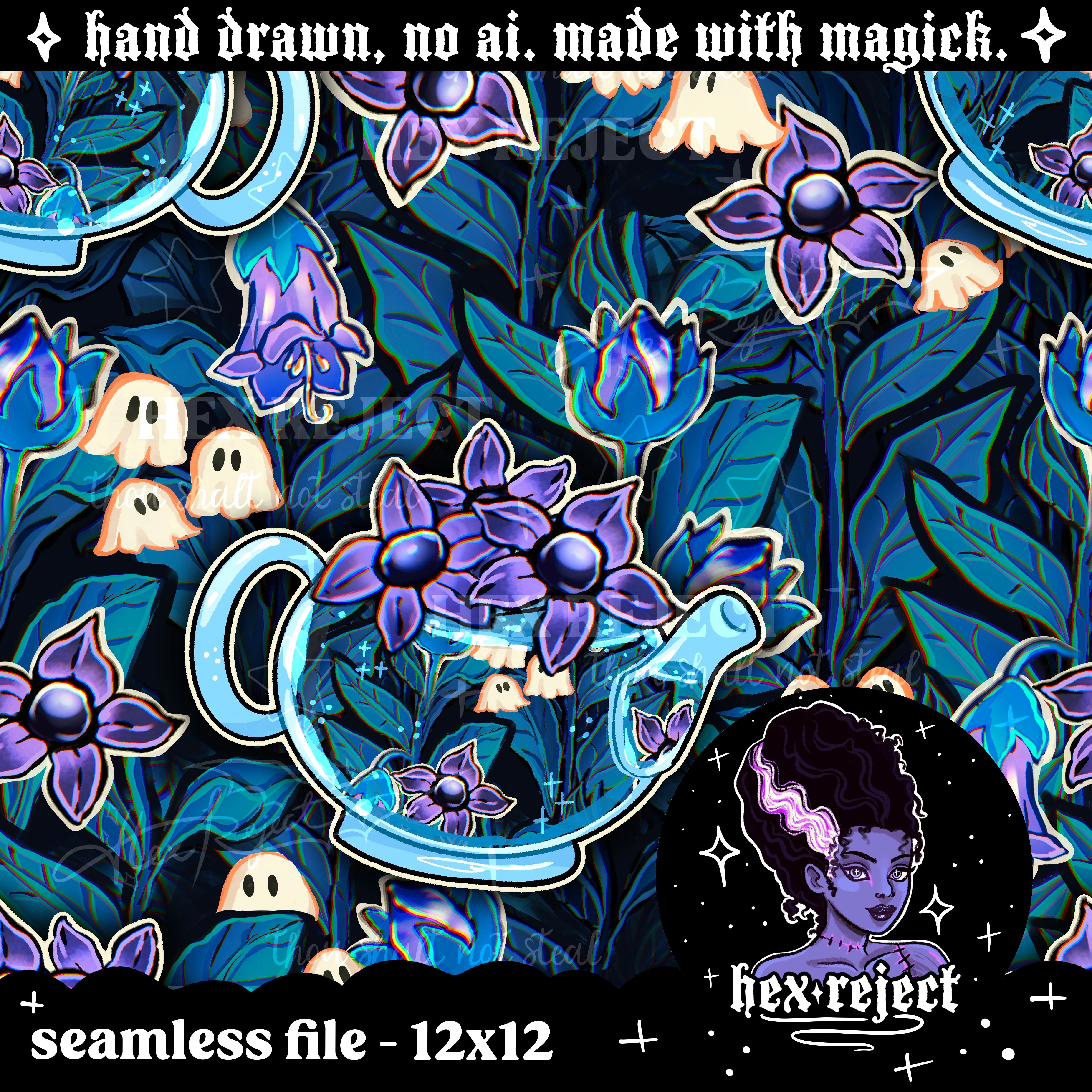 Belladonna - Seamless & PNG files - Hextober 2025