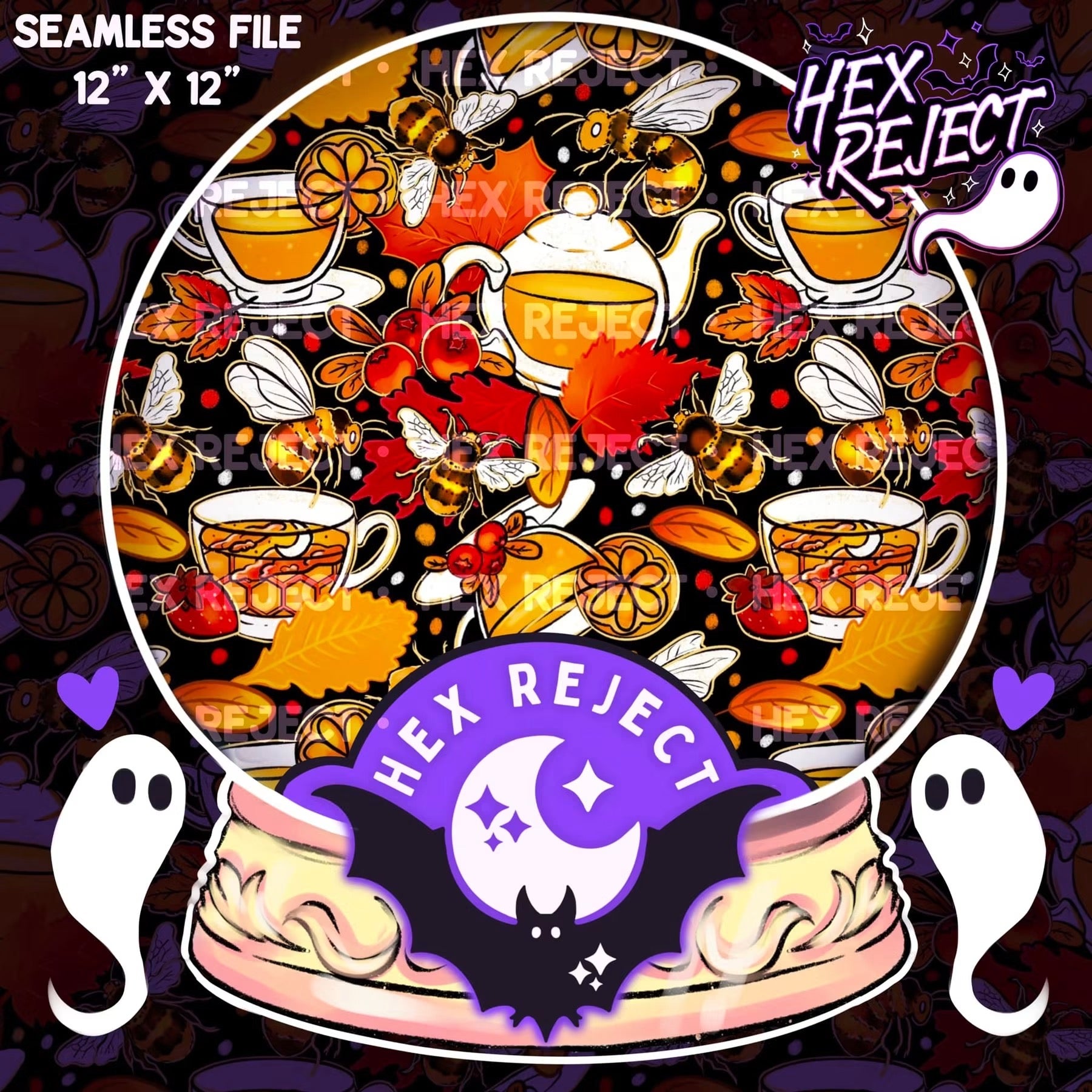 Autumn Bees & Teas - Seamless file