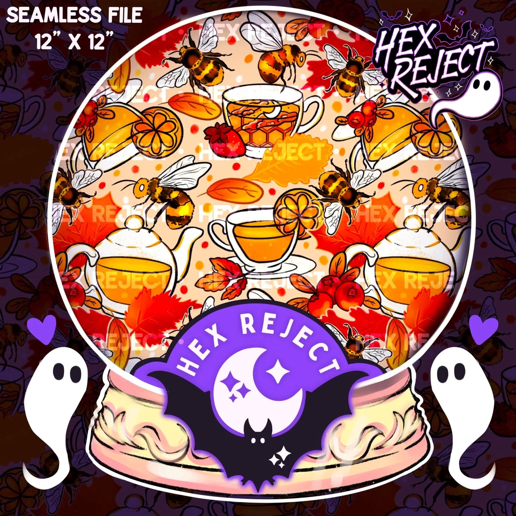 Autumn Bees & Teas - Seamless file