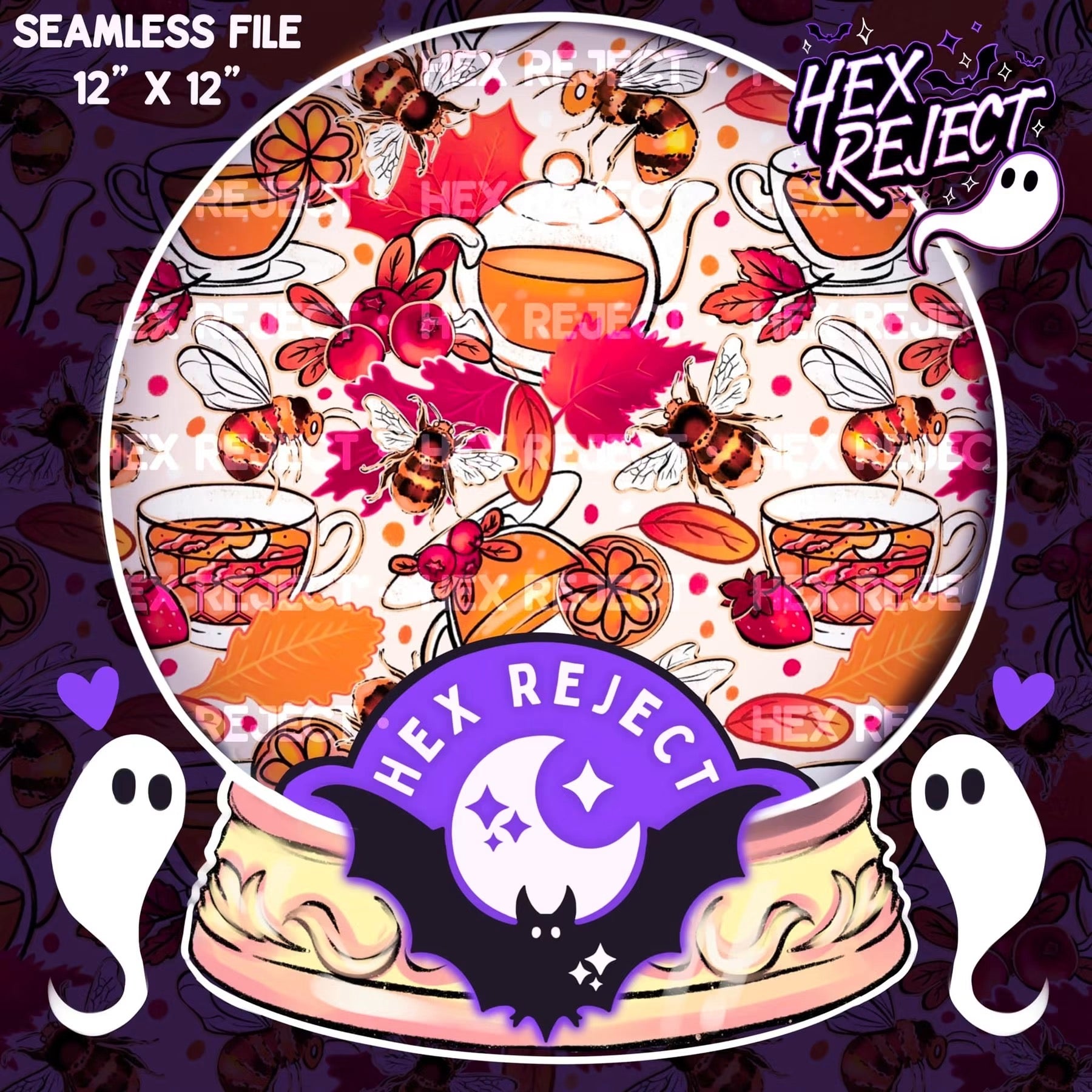 Autumn Bees & Teas - Seamless file