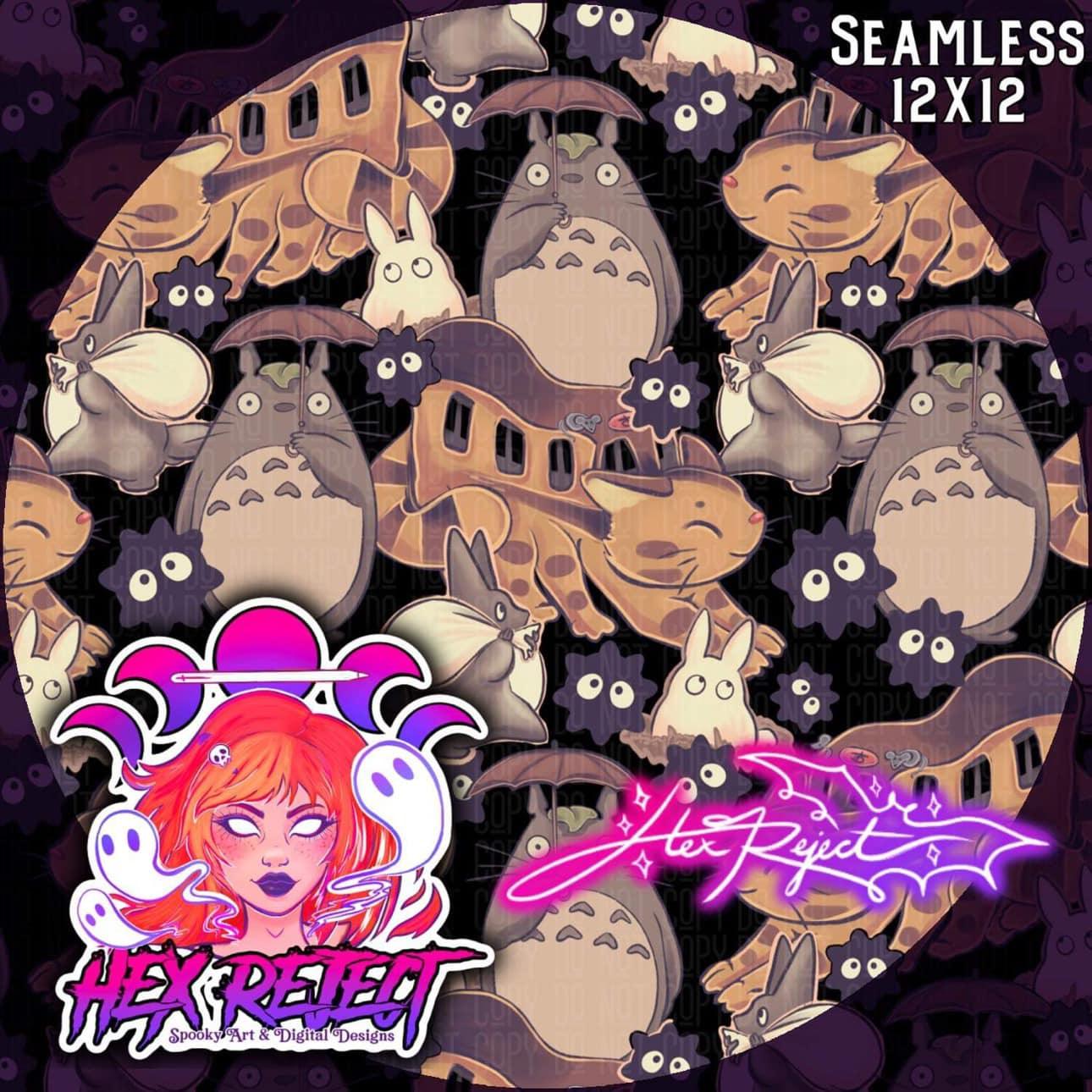 Forest Spirit Cat - Seamless File - Hex Reject