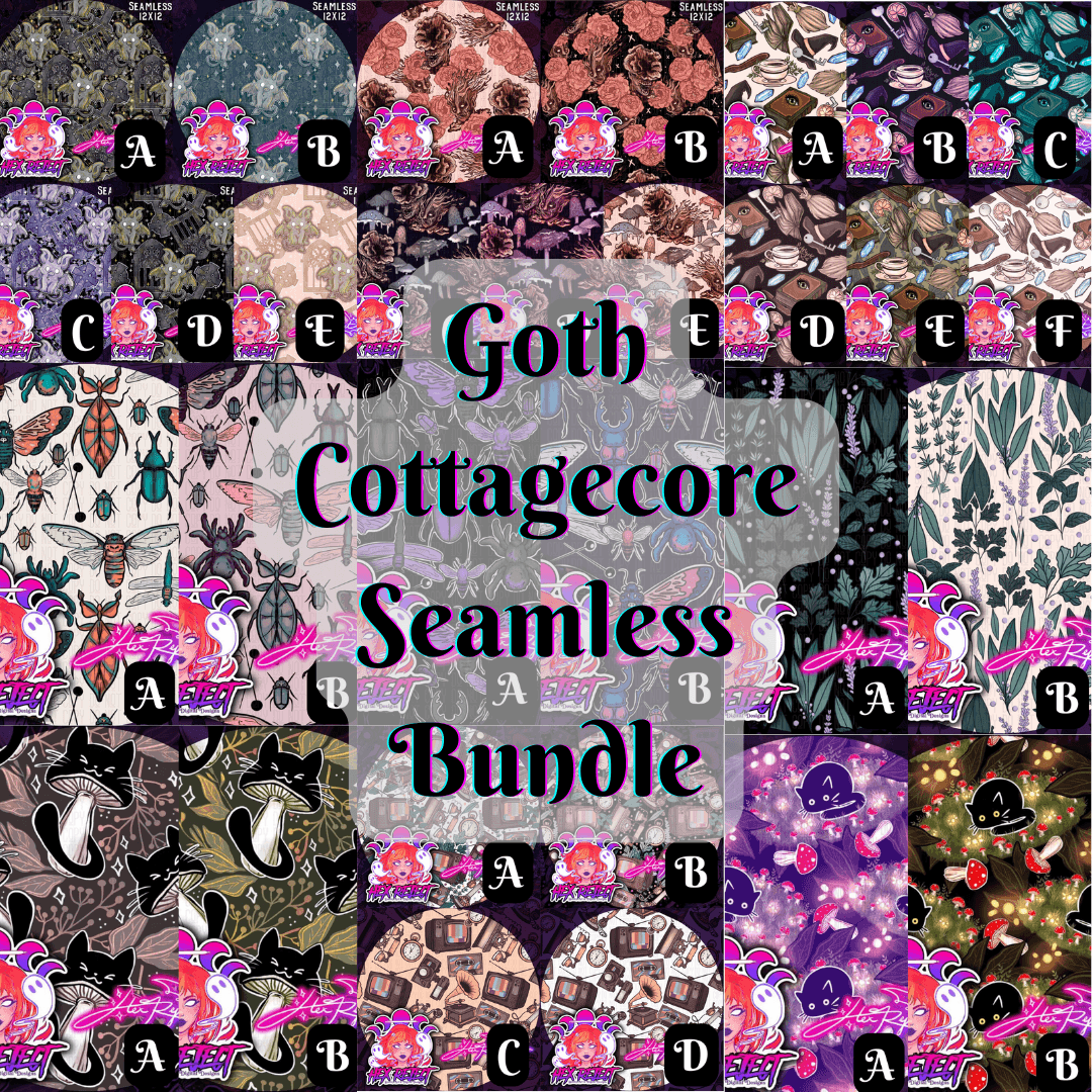Goth Cottagecore - Seamless bundle - Hex Reject