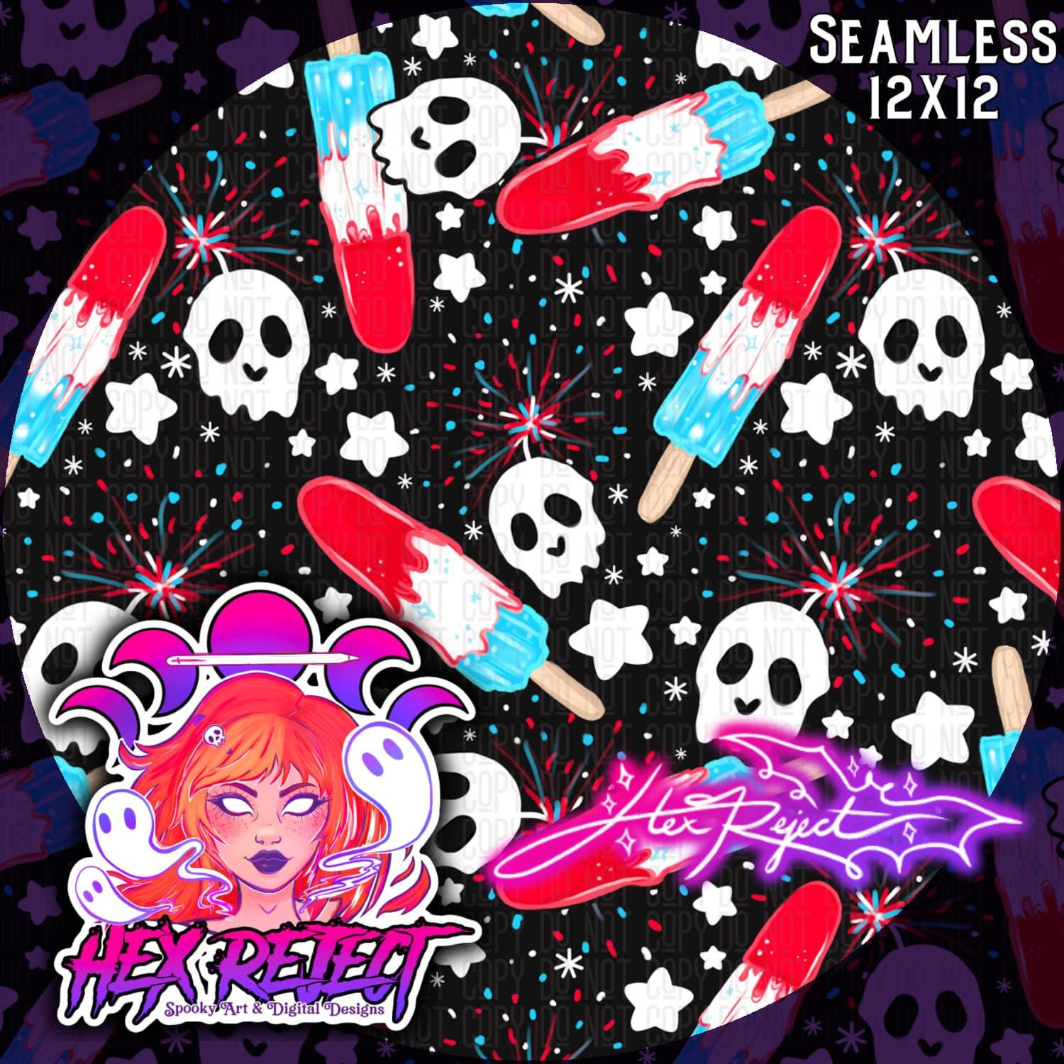 Skulls and Sparks - Seamless File - Hex Reject