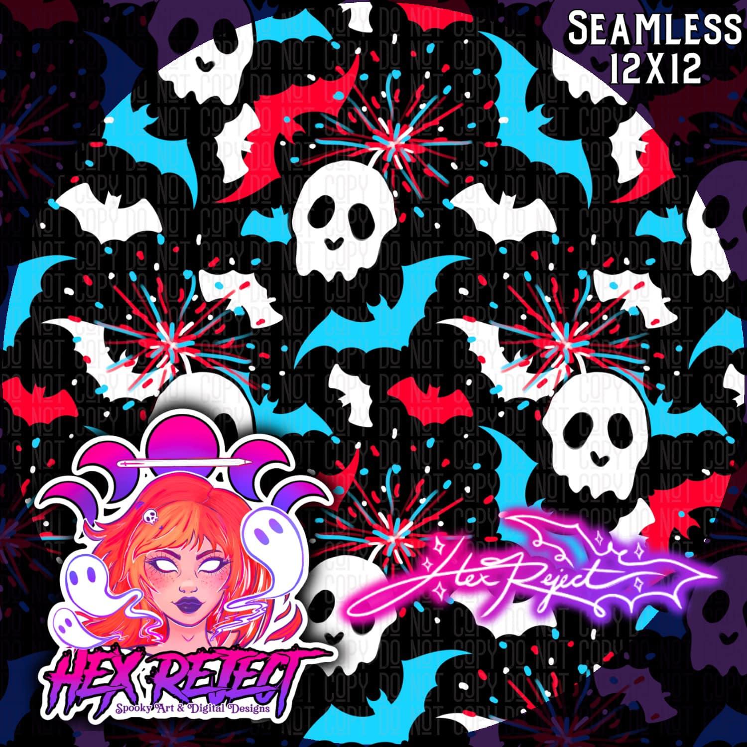 Skulls and Sparks - Seamless File - Hex Reject