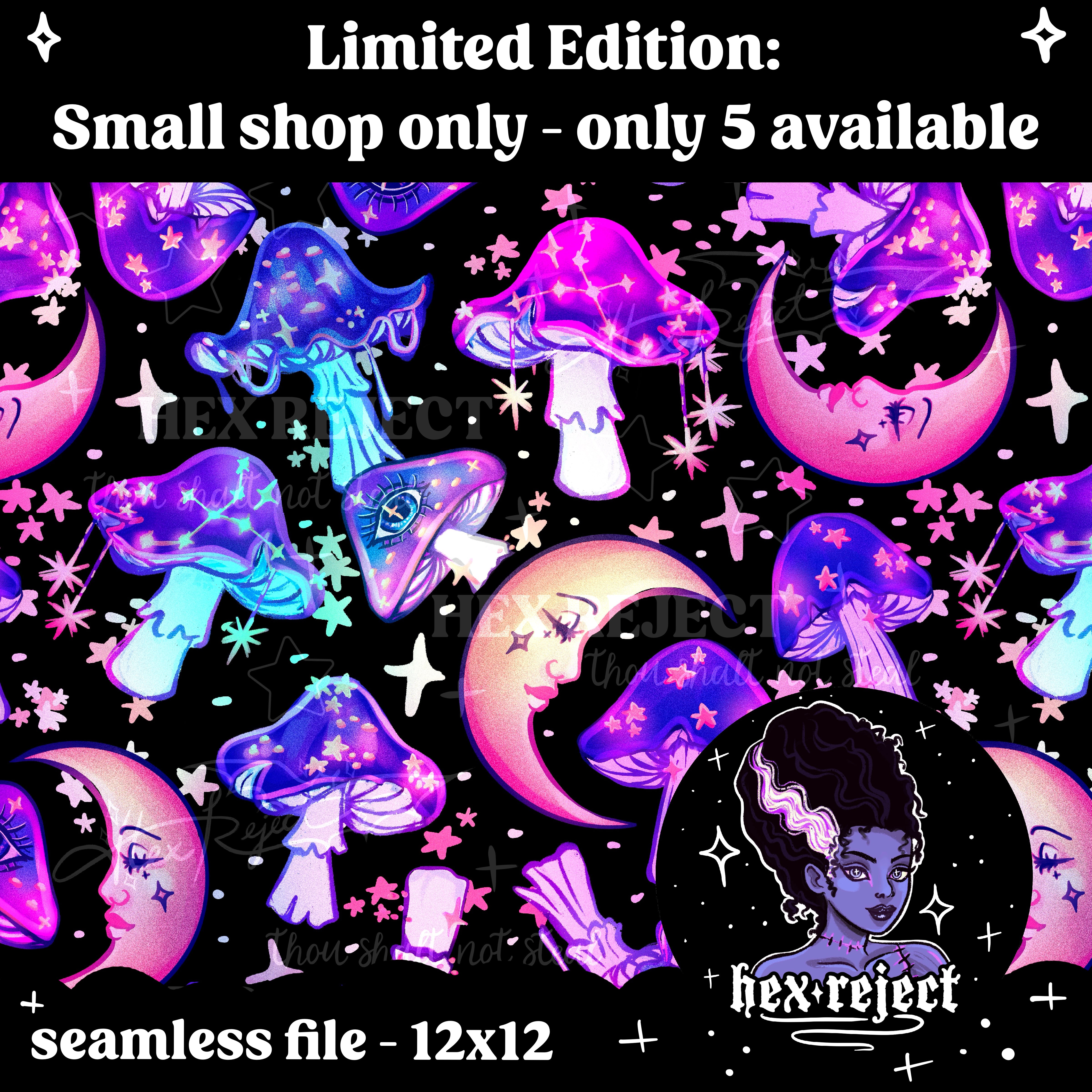 Mushrooms - Seamless & PNG files - Hextober 2025
