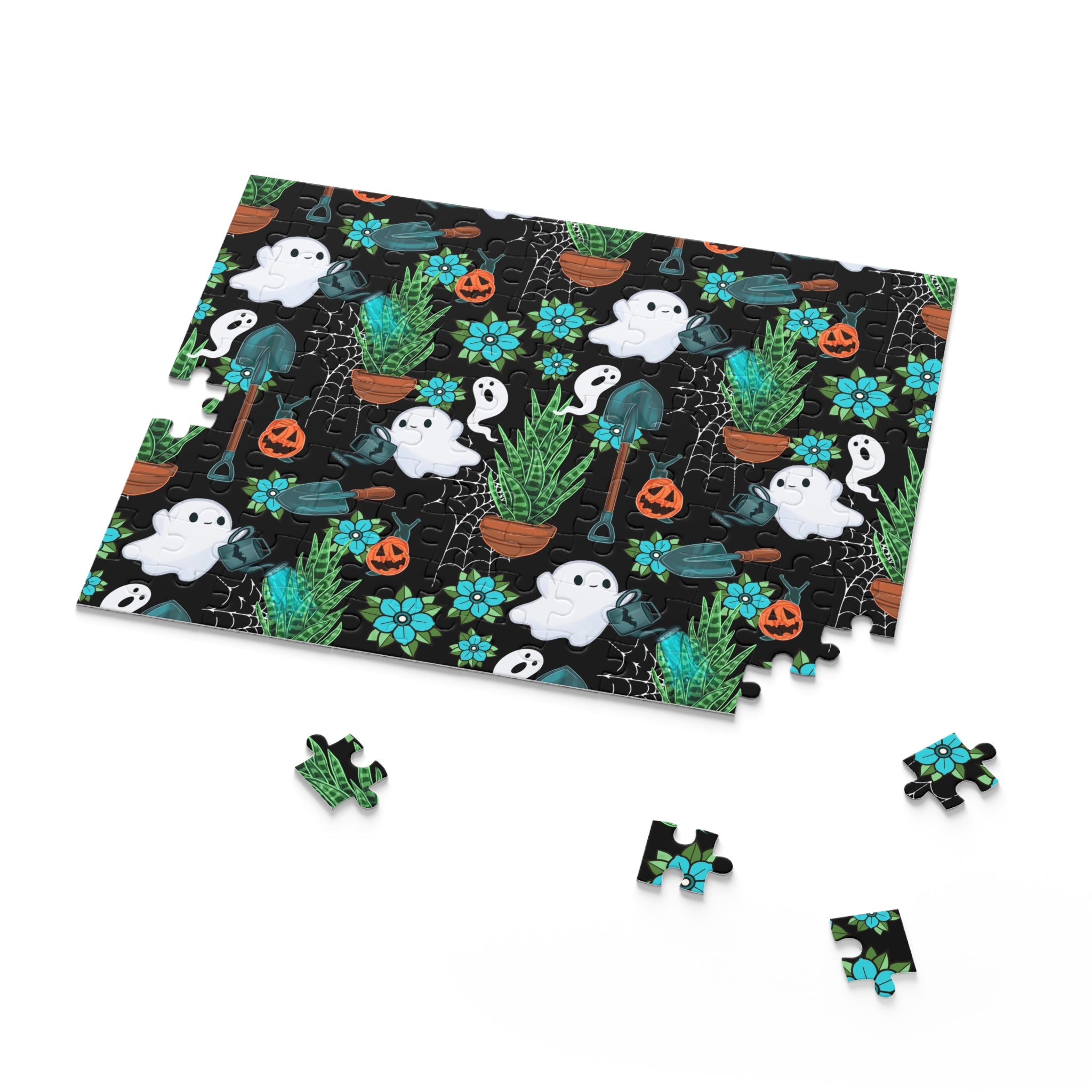 Haunted Garden Puzzle - Halloween Ghosts & Plants Puzzle — Spooky Cute 120/252/500-Piece Jigsaw